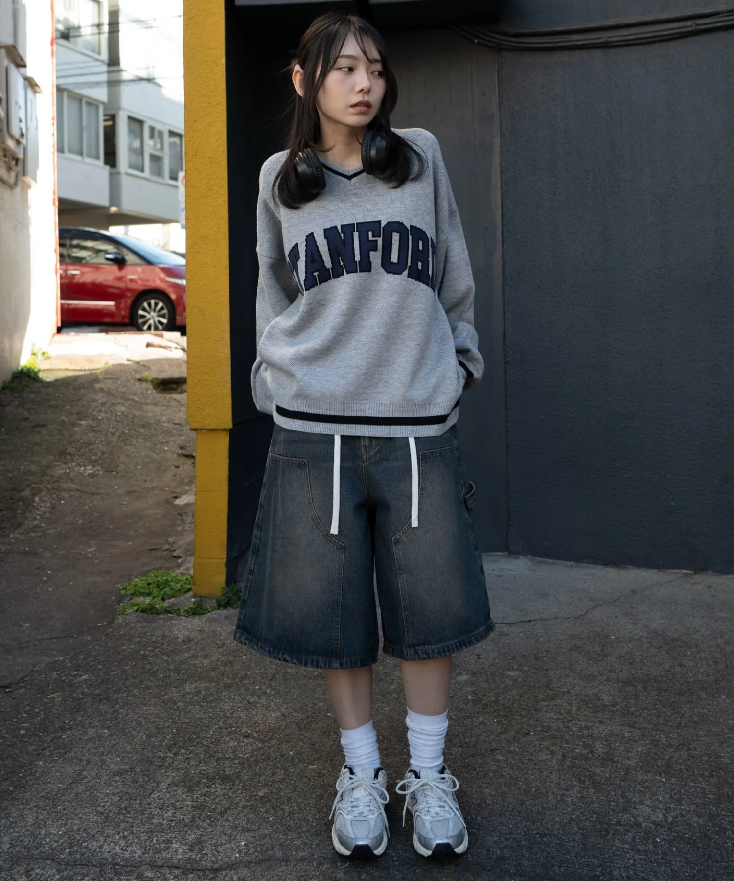 VネックグラフィックニットBIGプルオーバー - Image 23