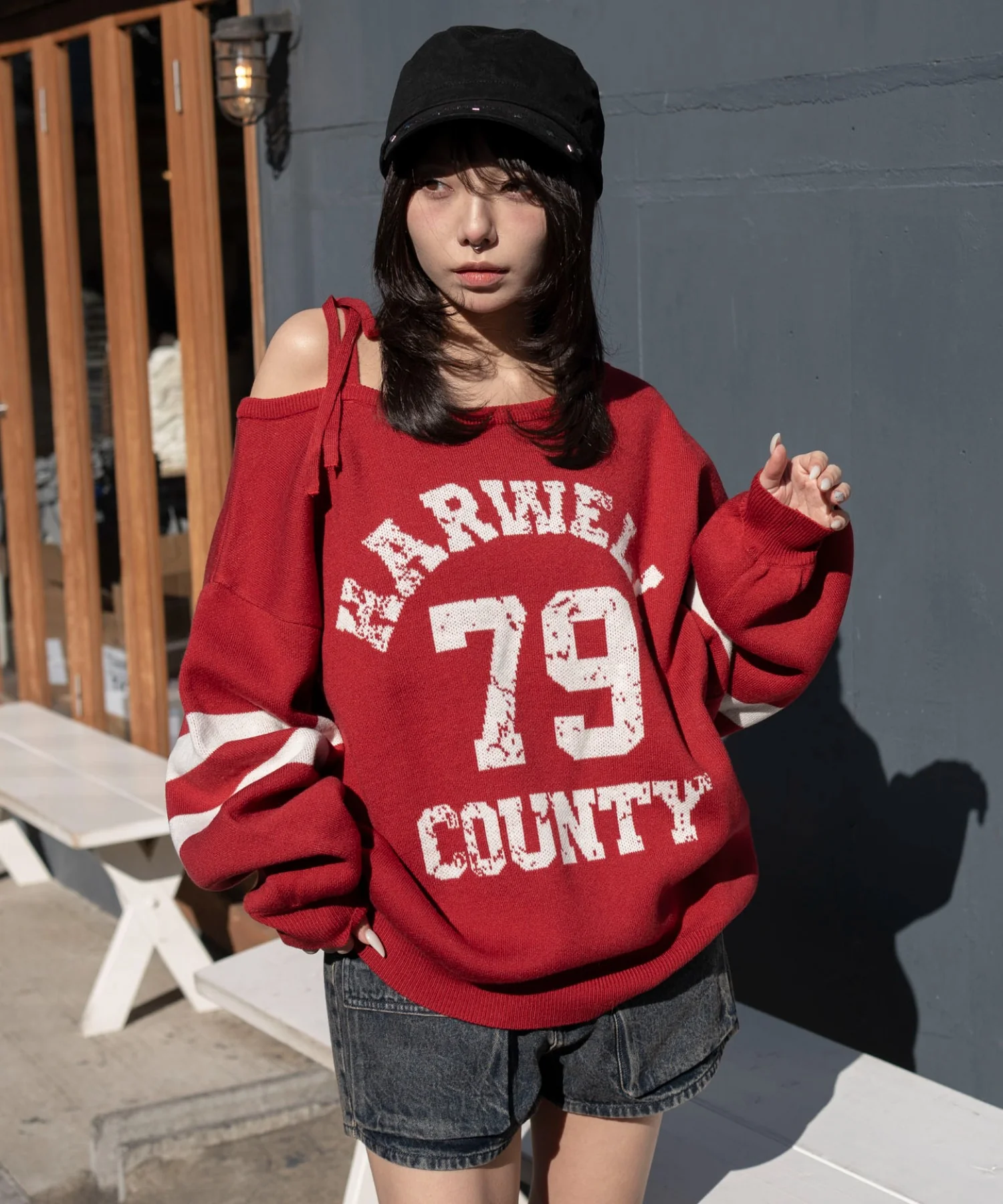 2WAYグラフィックワンショルニット - Image 10