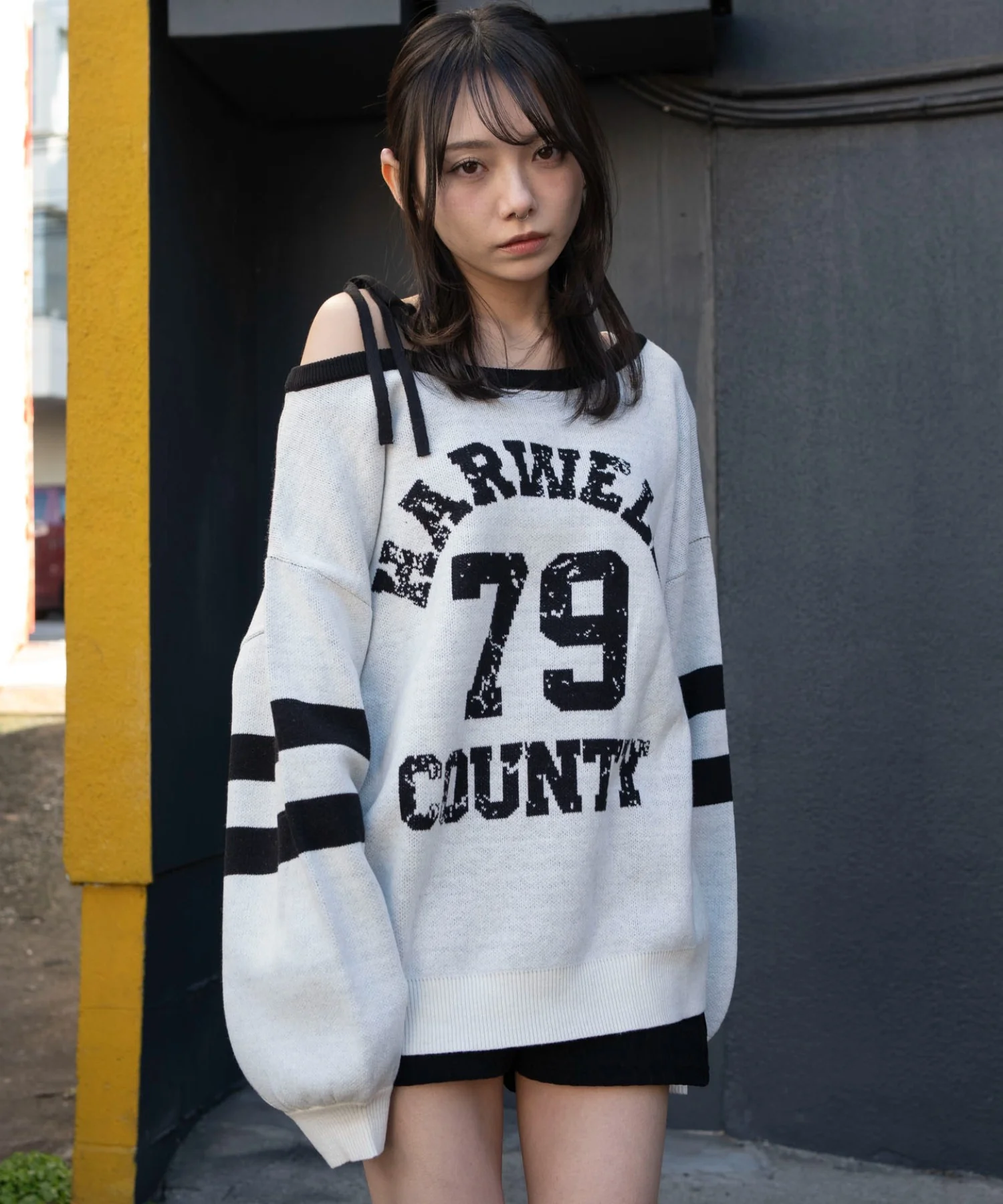2WAYグラフィックワンショルニット - Image 14