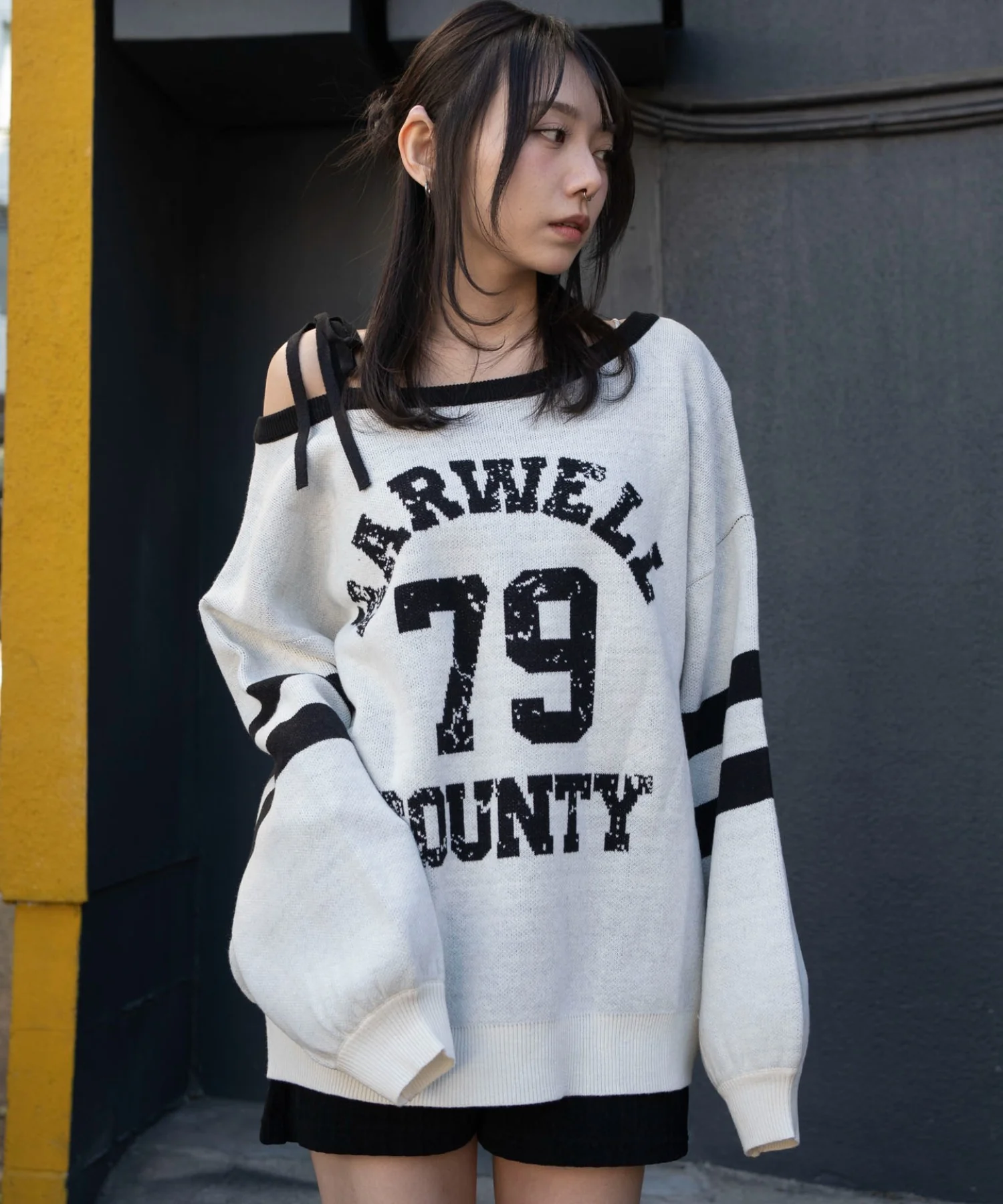 2WAYグラフィックワンショルニット - Image 15