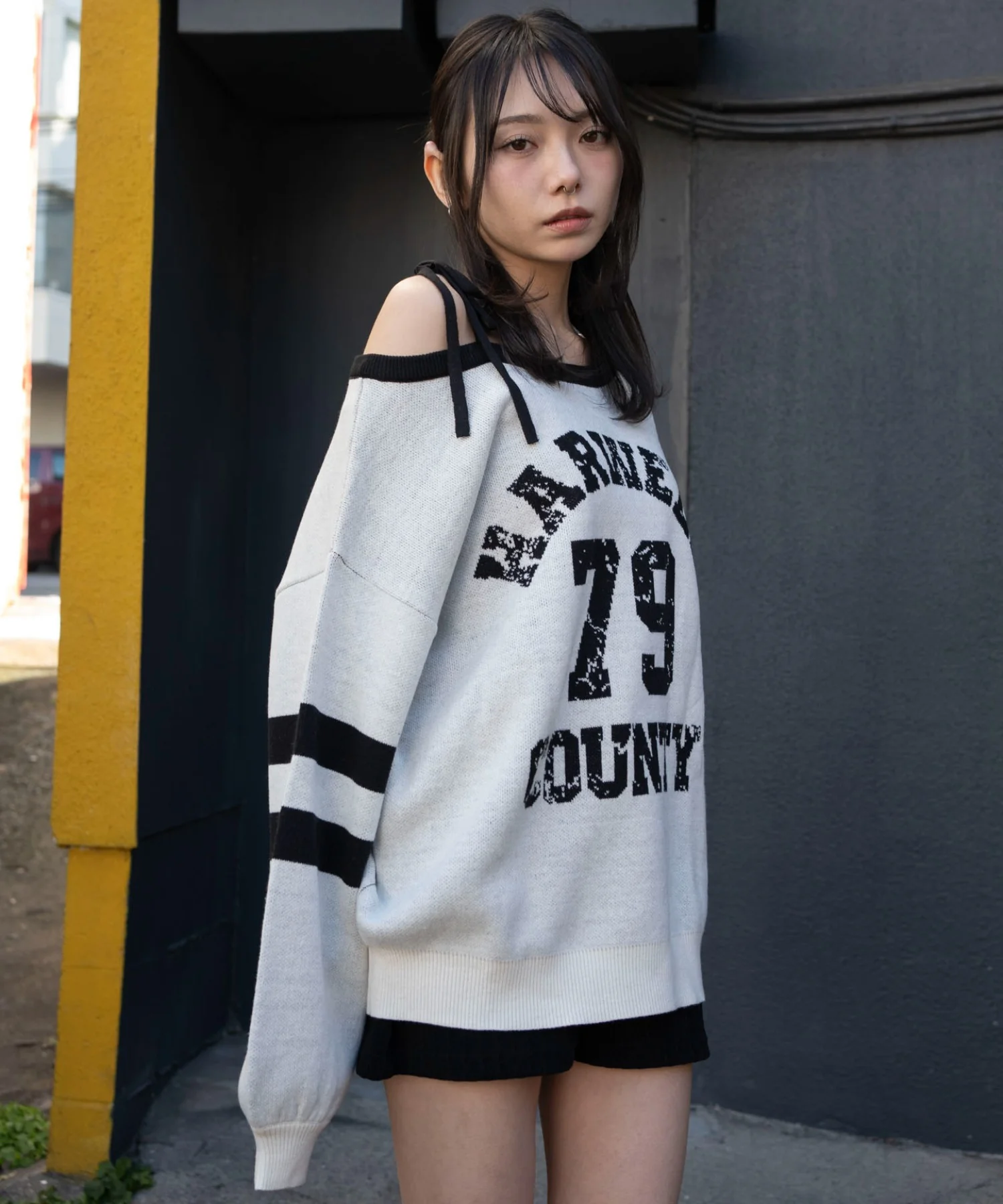 2WAYグラフィックワンショルニット - Image 16