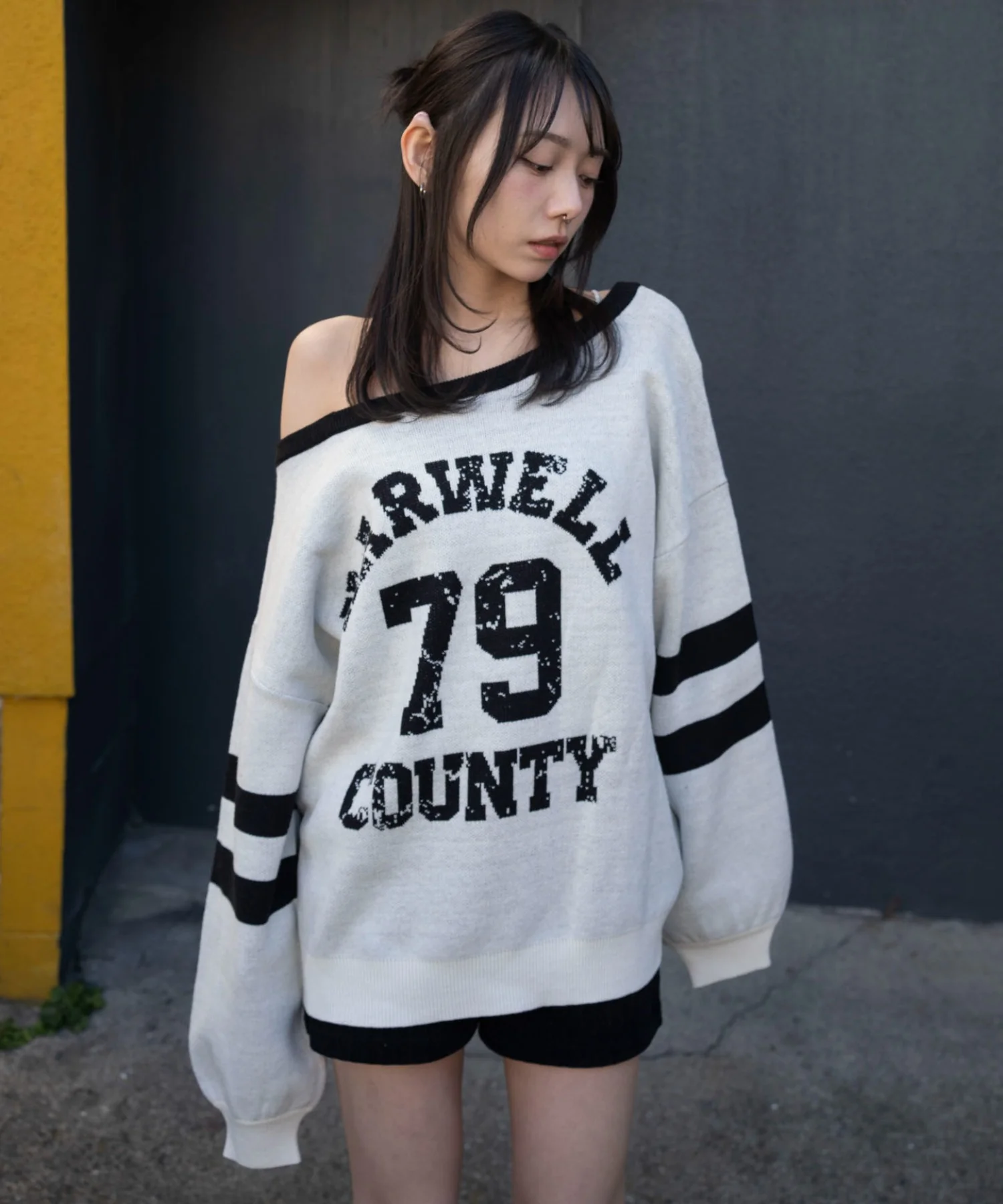 2WAYグラフィックワンショルニット - Image 19