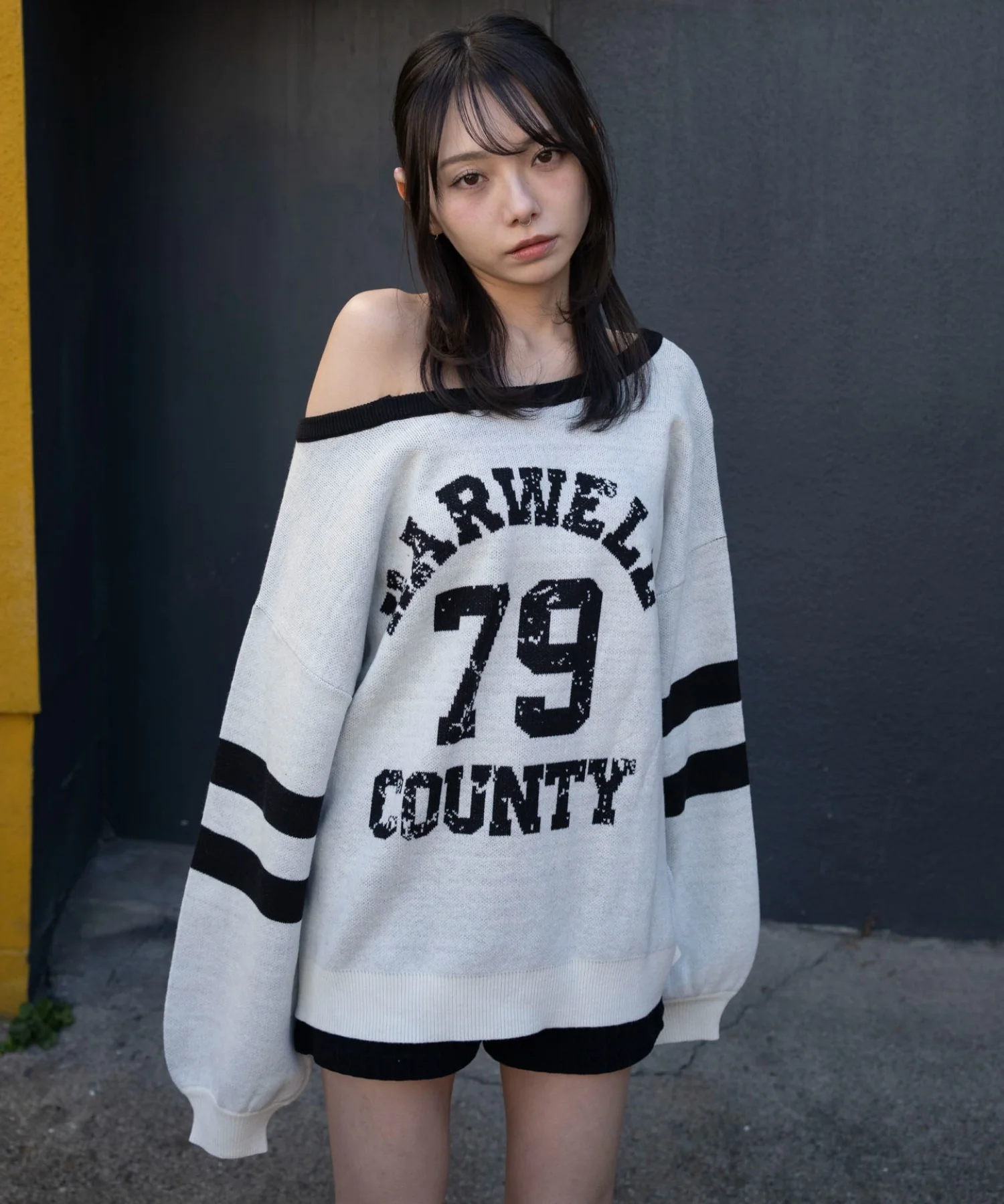 2WAYグラフィックワンショルニット - Image 20