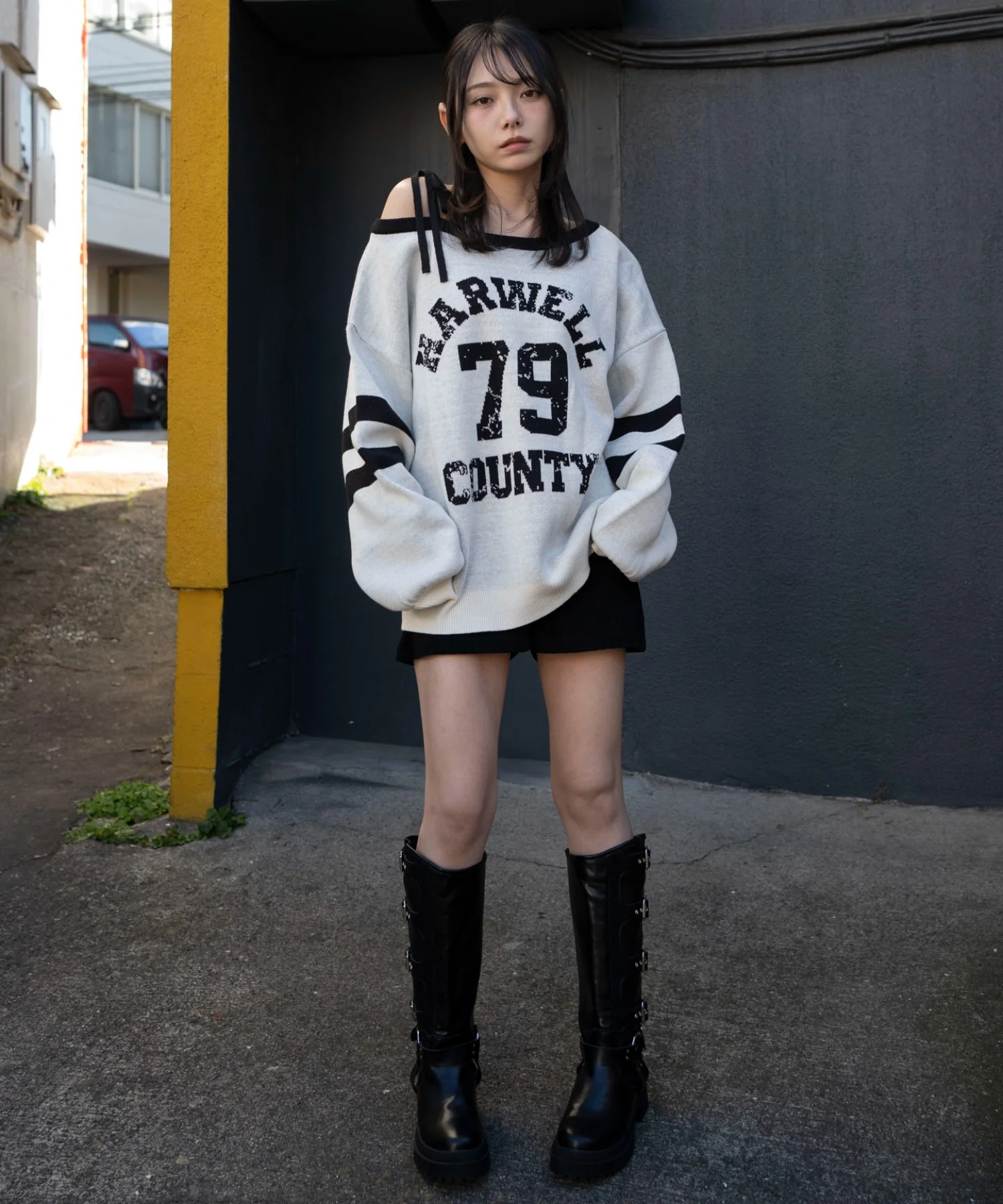 2WAYグラフィックワンショルニット - Image 22