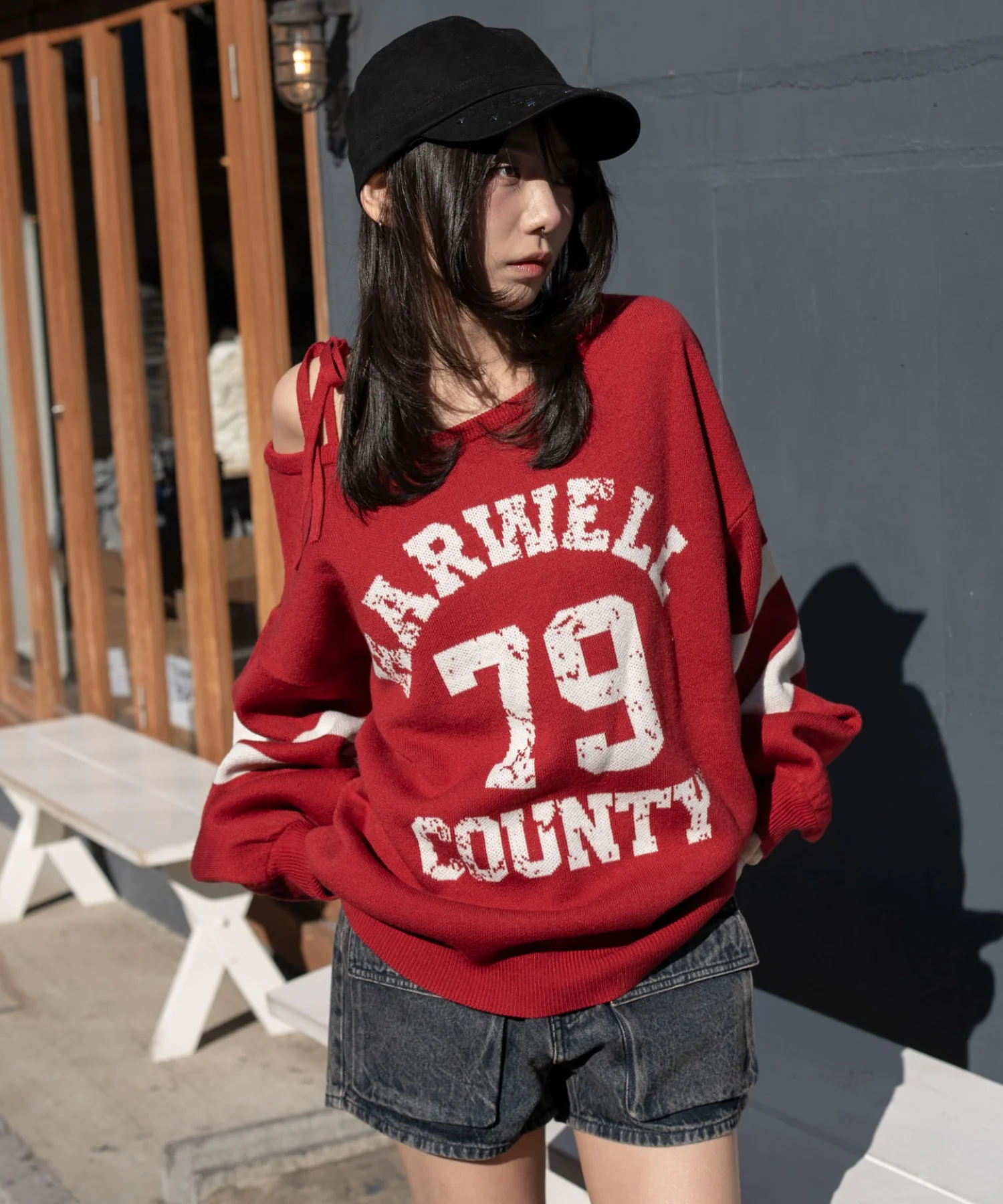 2WAYグラフィックワンショルニット - Image 9