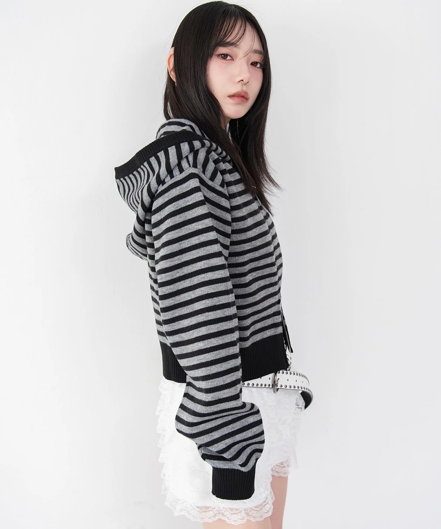 総柄ジャガードニットZIPパーカー - Image 10