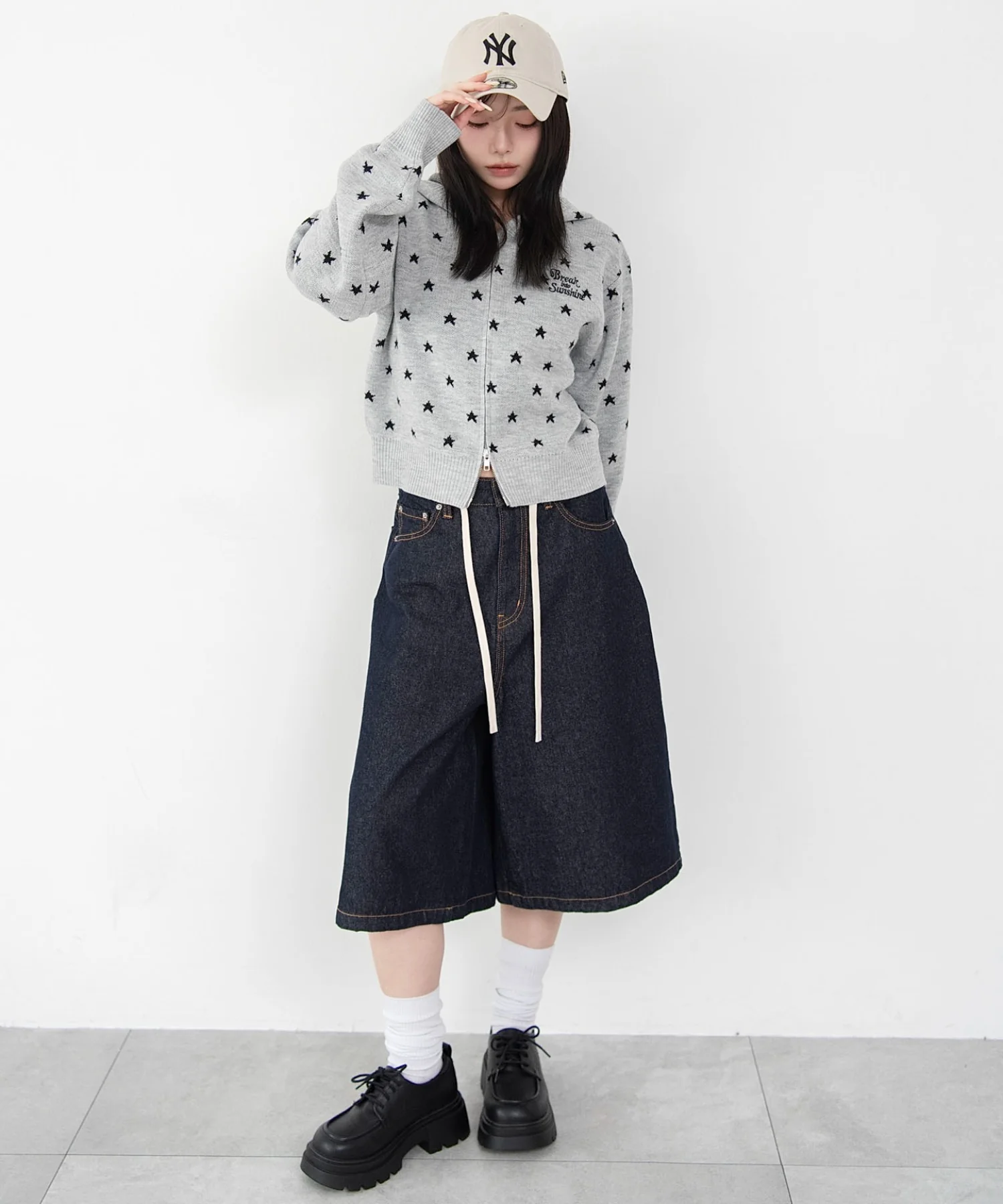 総柄ジャガードニットZIPパーカー - Image 4