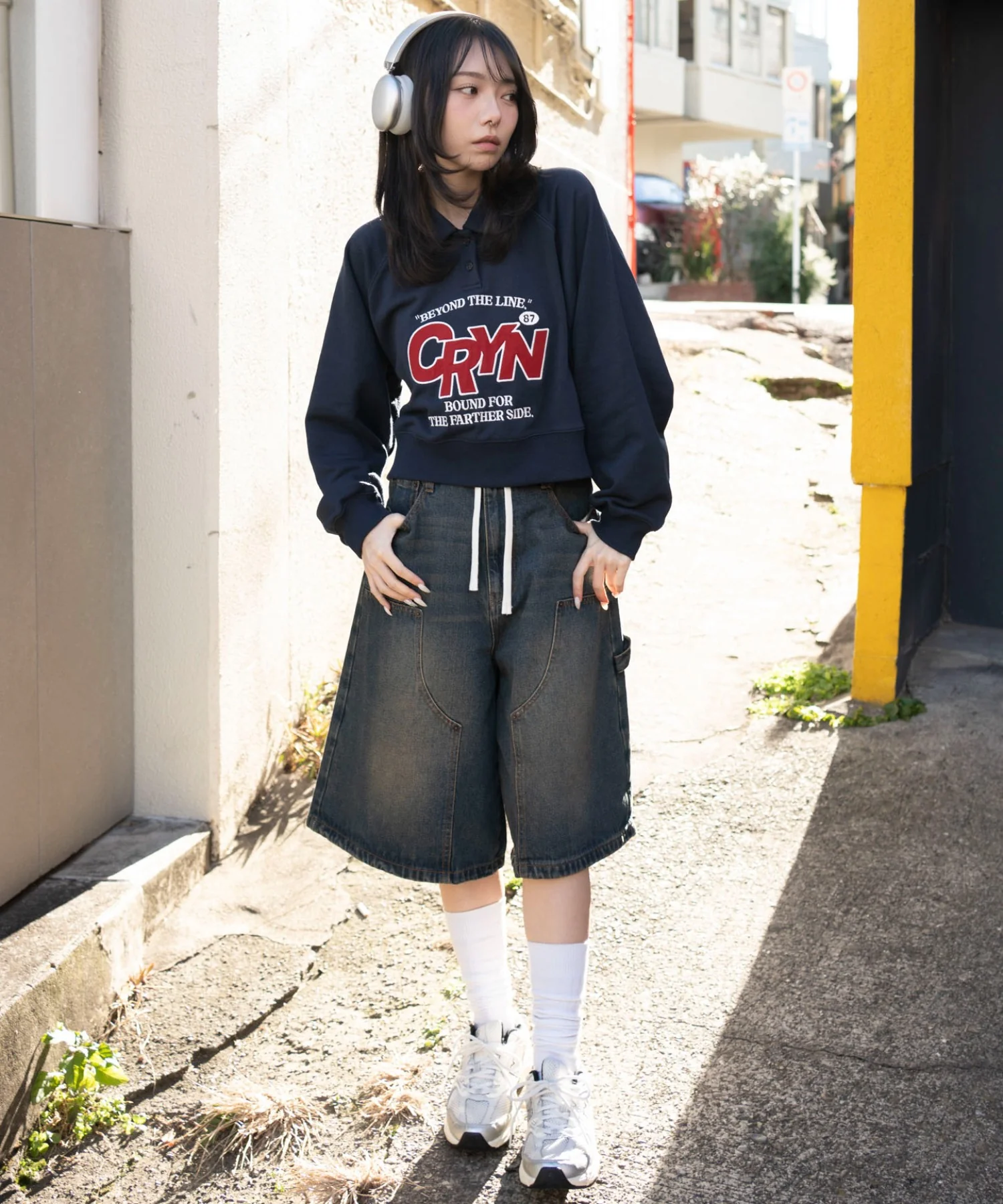 襟付きグラフィックショートスウェット - Image 11