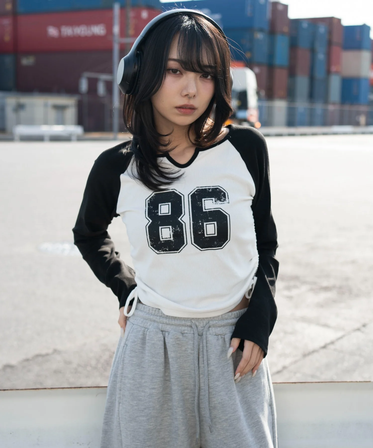 サイドドロストキーネックロンT - Image 12
