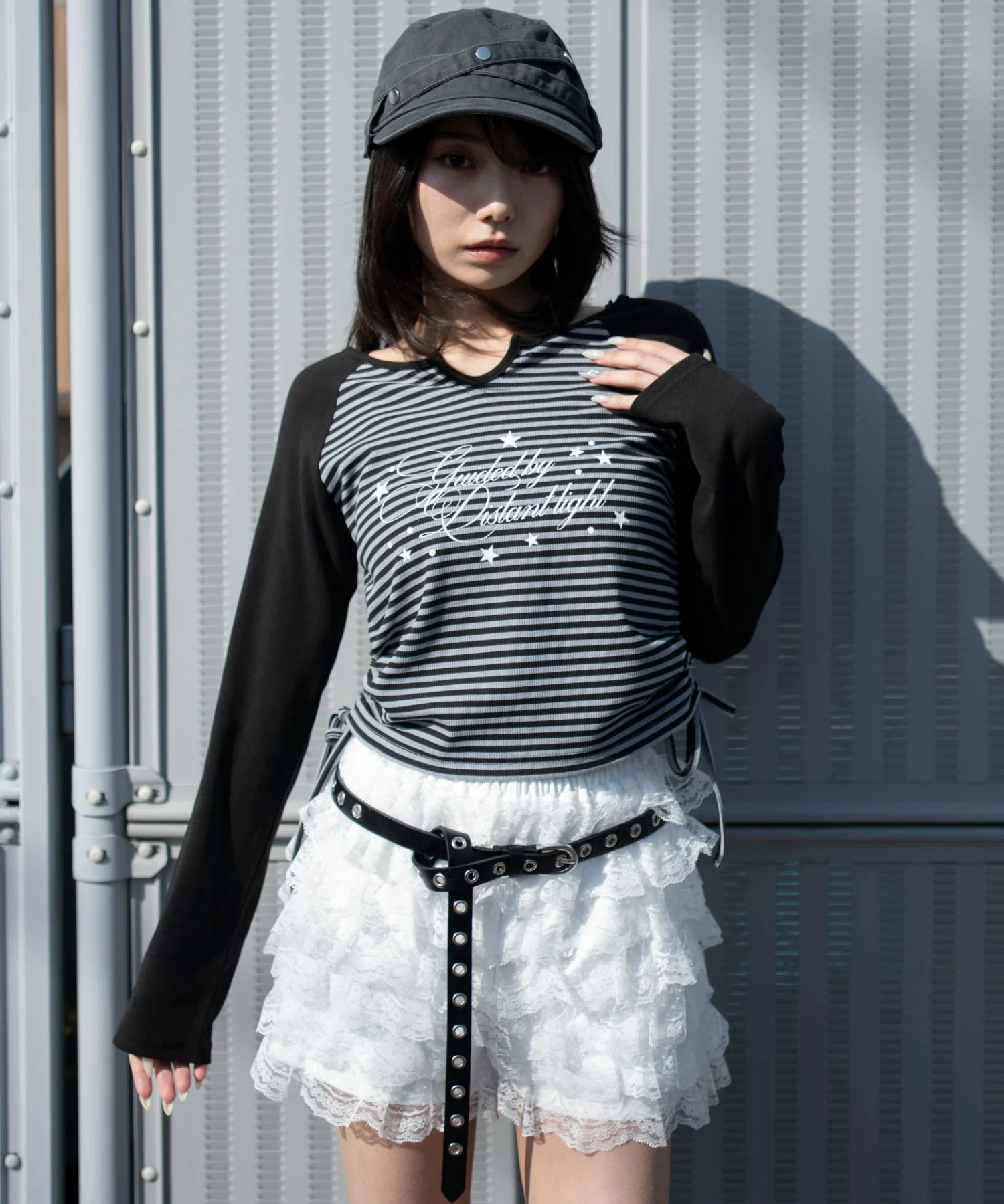 サイドドロストキーネックロンT - Image 23