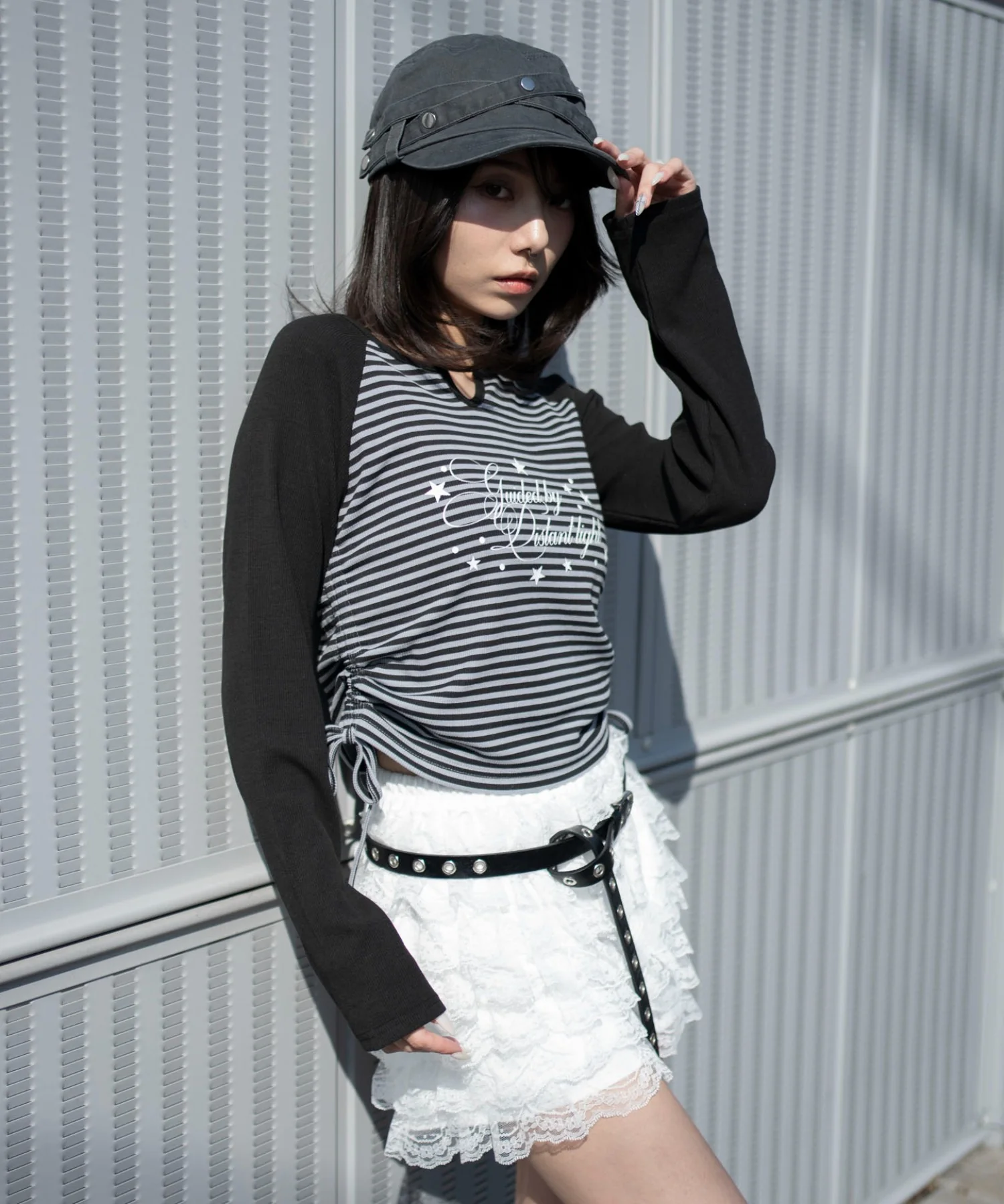 サイドドロストキーネックロンT - Image 3
