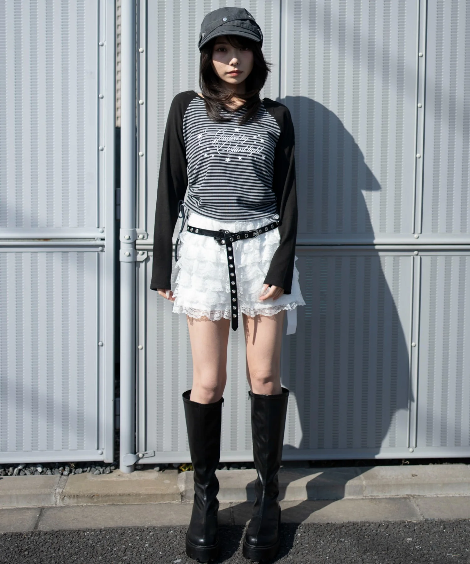 サイドドロストキーネックロンT - Image 6