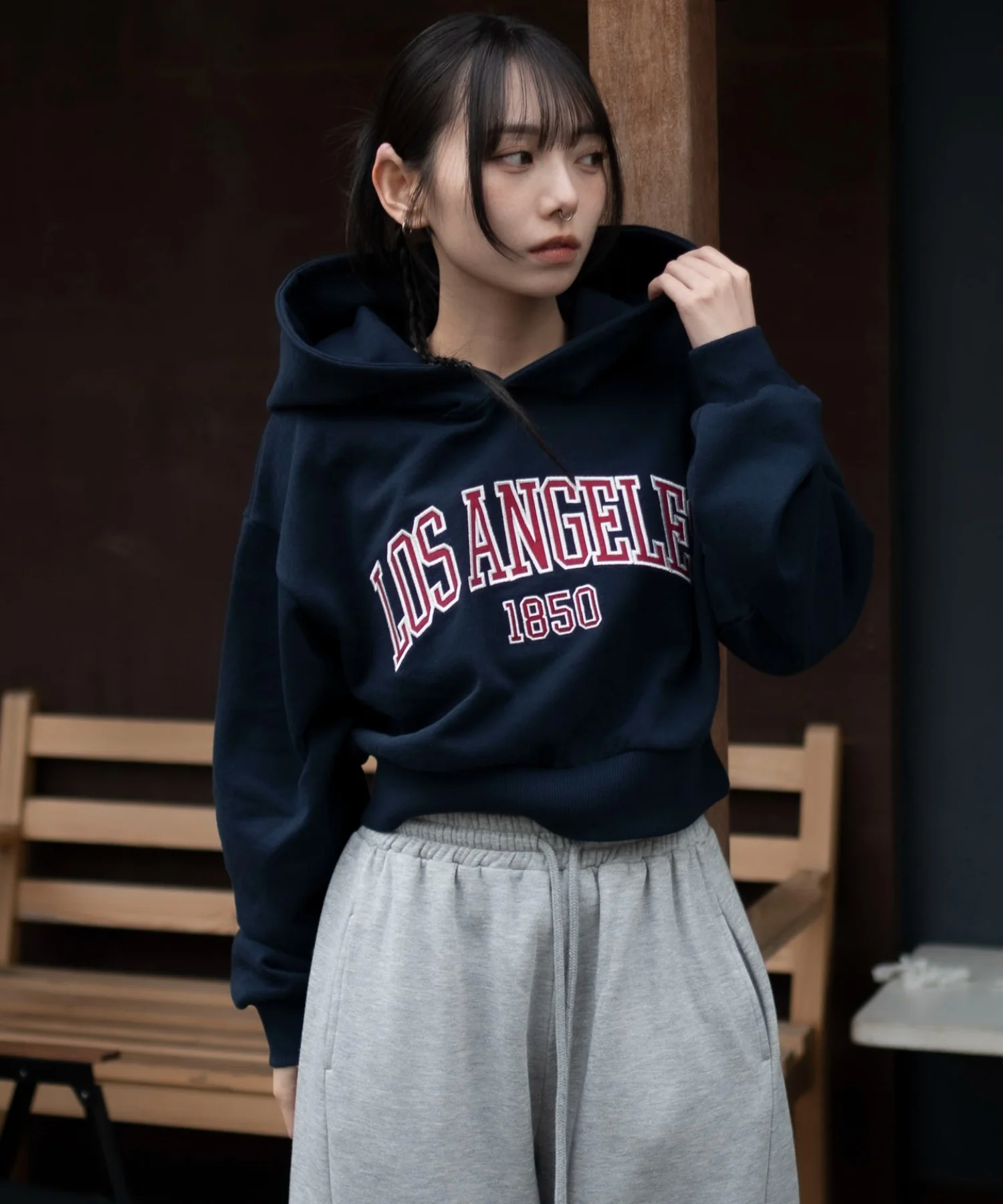 グラフィックショートプルパーカー - Image 3