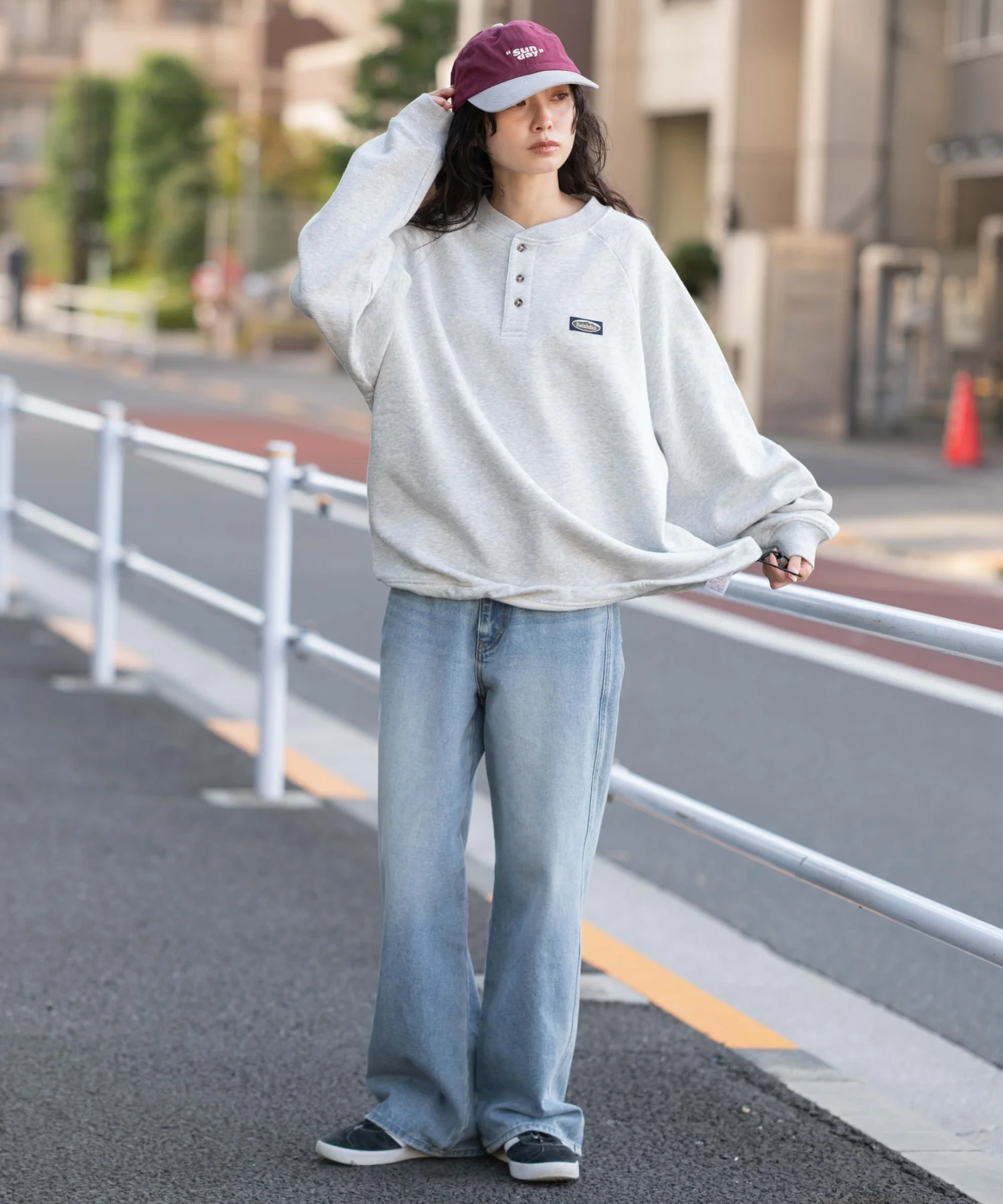 裏起毛ショートドロストヘンリーネックプルオーバー - Image 5