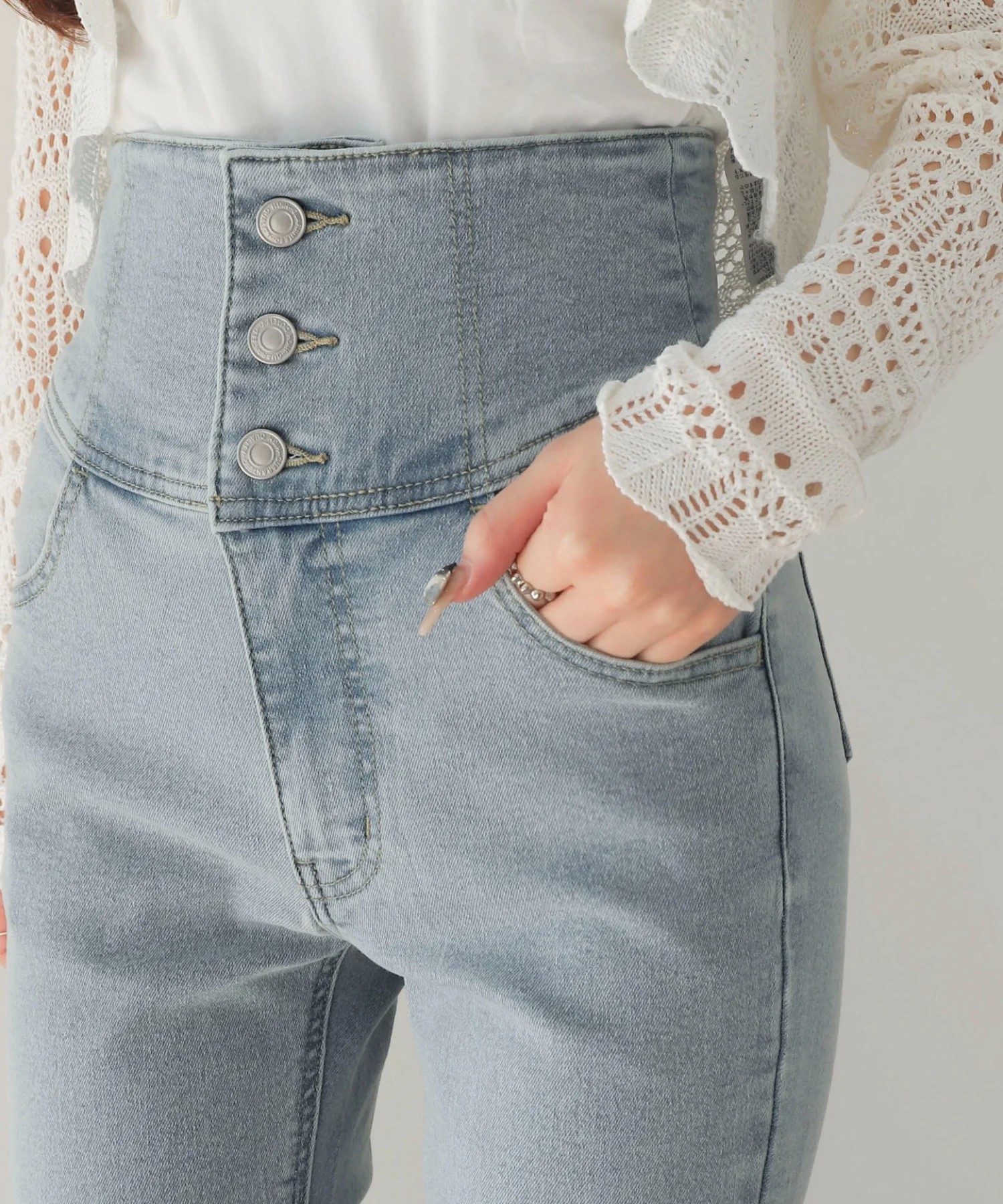 ハイウエストストレッチフレアデニムパンツ - Image 10