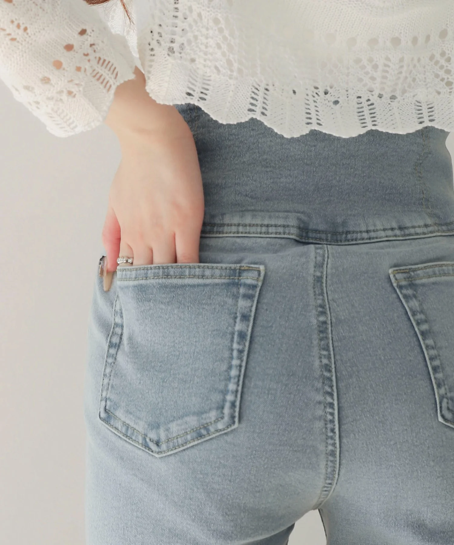 ハイウエストストレッチフレアデニムパンツ - Image 13