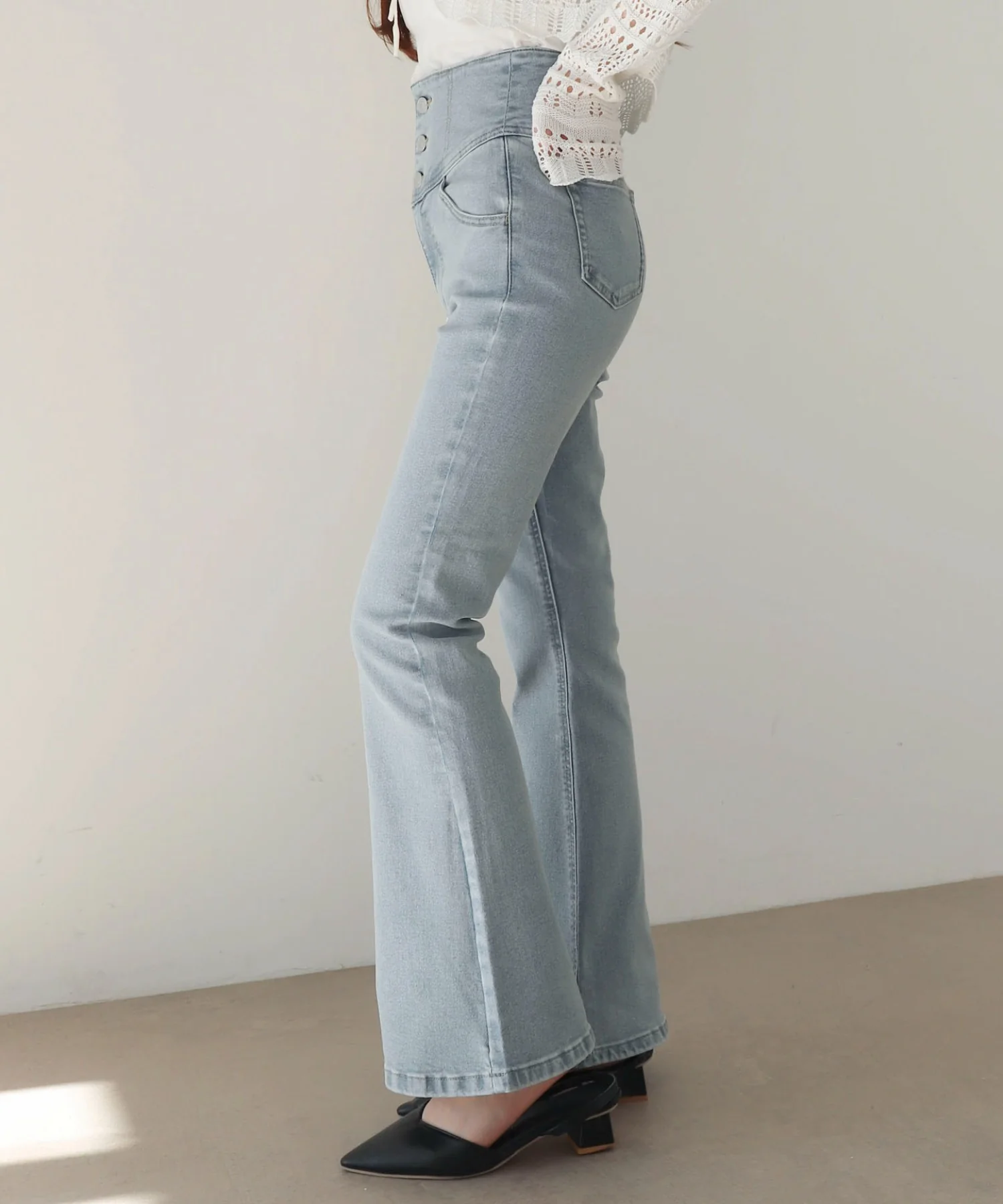 ハイウエストストレッチフレアデニムパンツ - Image 19