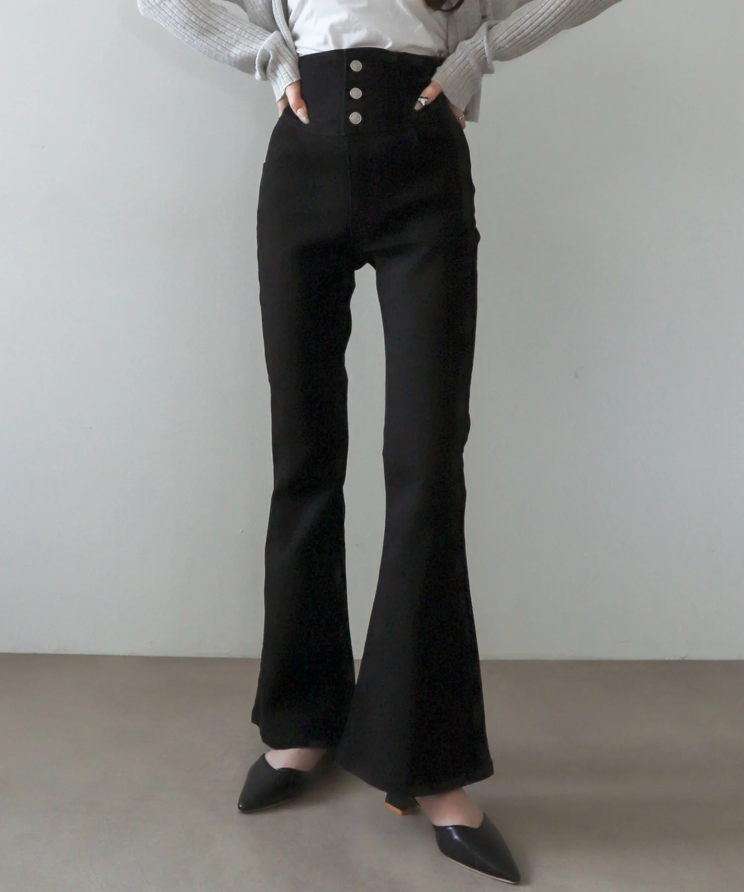 ハイウエストストレッチフレアデニムパンツ - Image 39