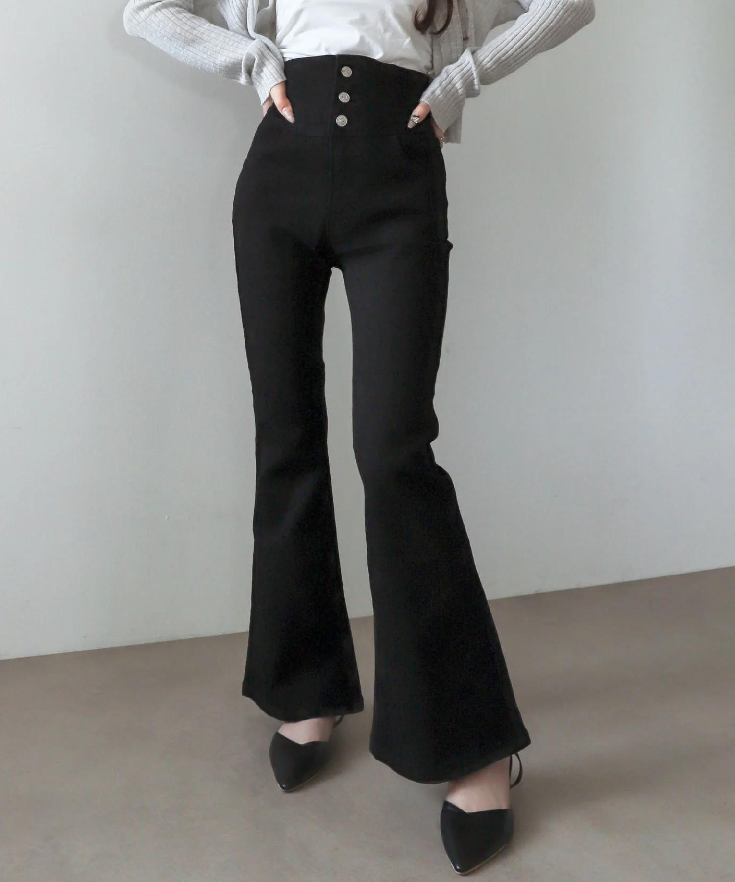 ハイウエストストレッチフレアデニムパンツ - Image 40