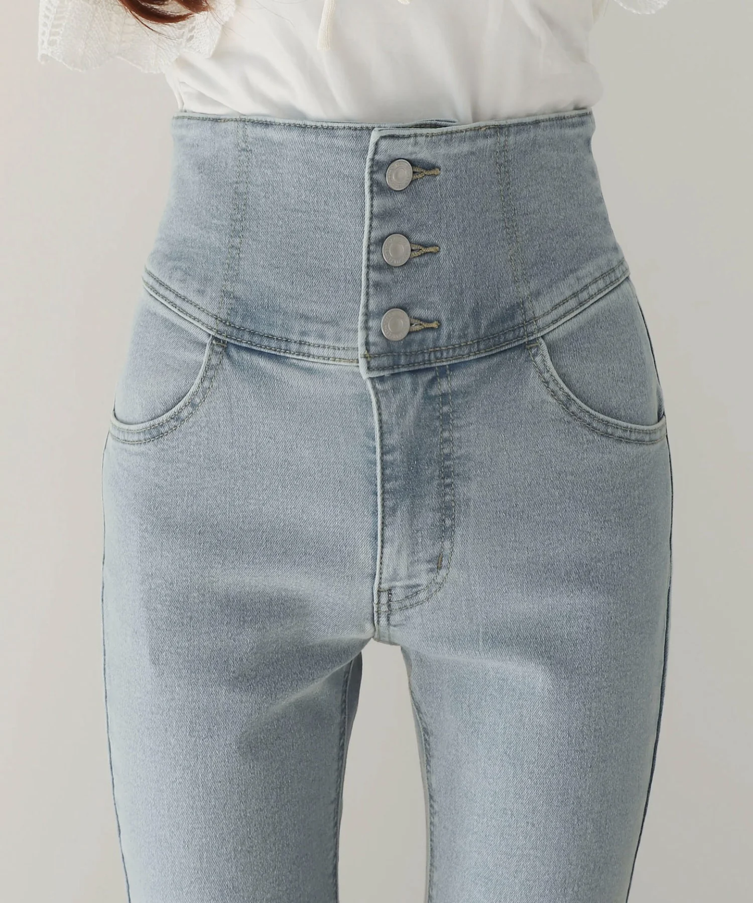 ハイウエストストレッチフレアデニムパンツ - Image 9