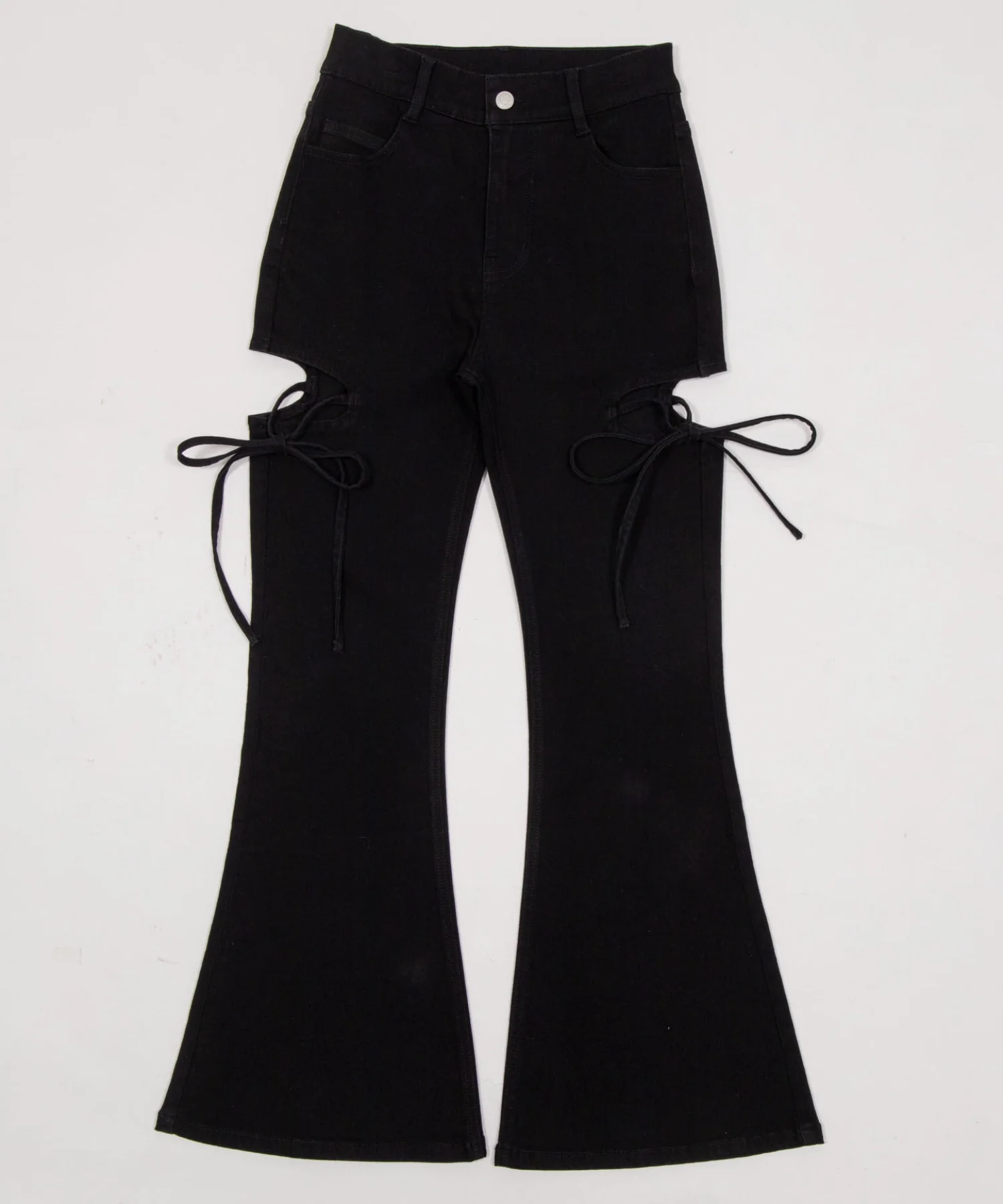 カットアウトリボンストレッチフレアデニムパンツ - Image 36
