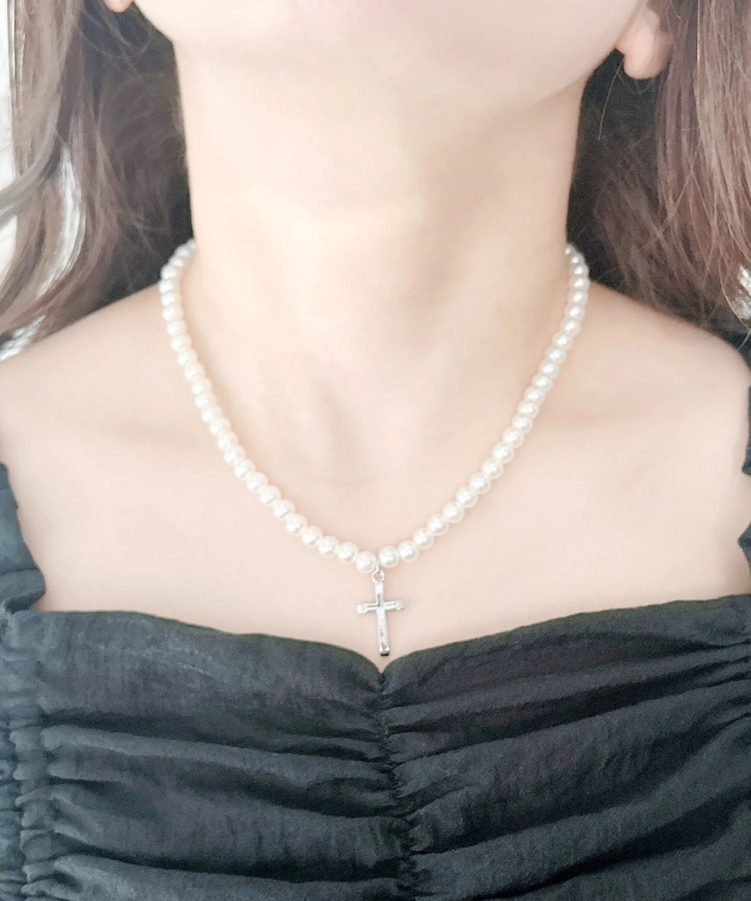 Lモチーフトップパールネックレス - Image 10