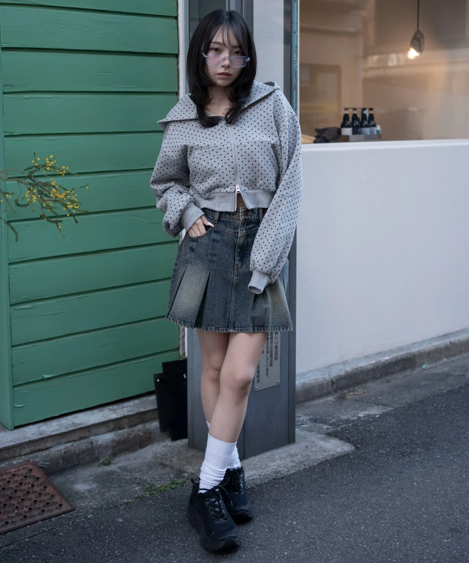 デニムプリーツミニスカート - Image 6