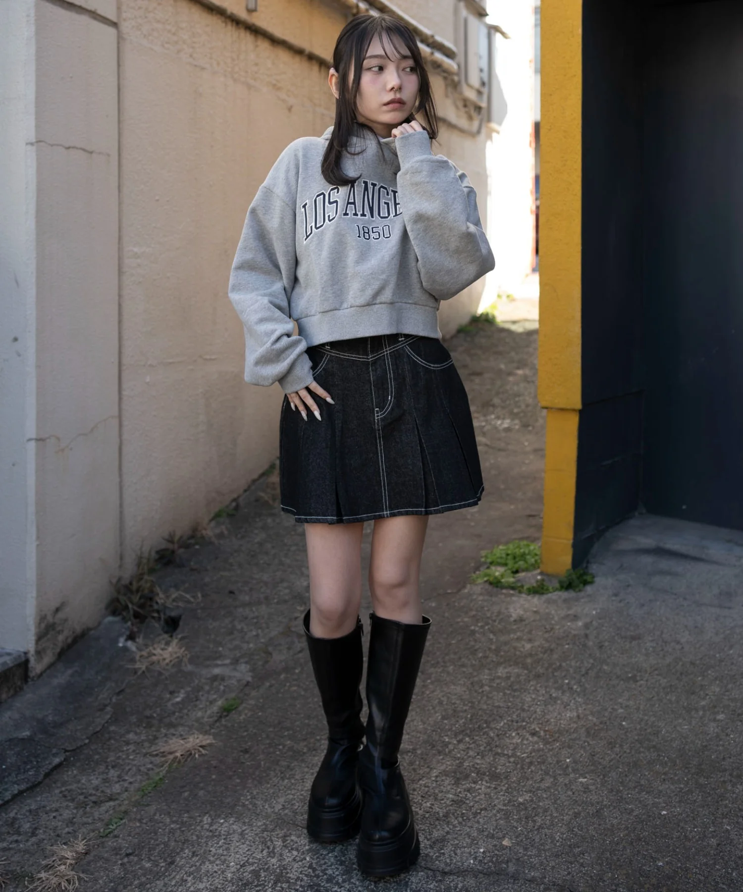 デニムプリーツミニスカート - Image 8