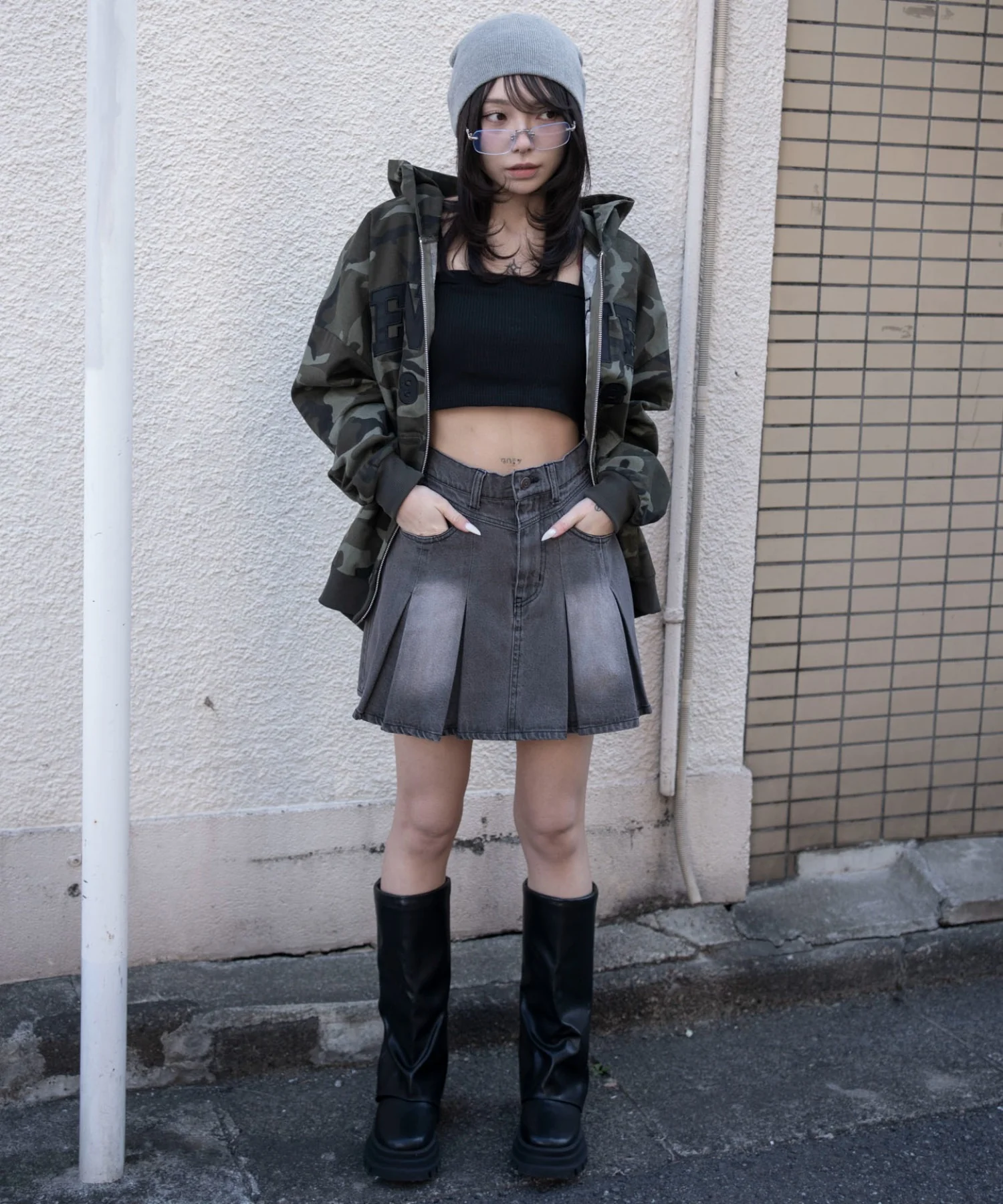 デニムプリーツミニスカート - Image 9