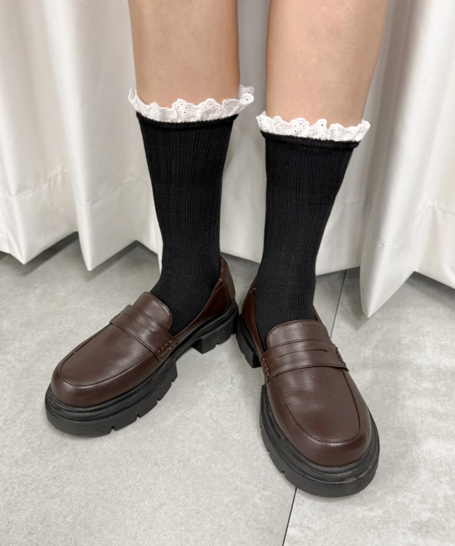 レース無地ソックス(23-25cm) - Image 5