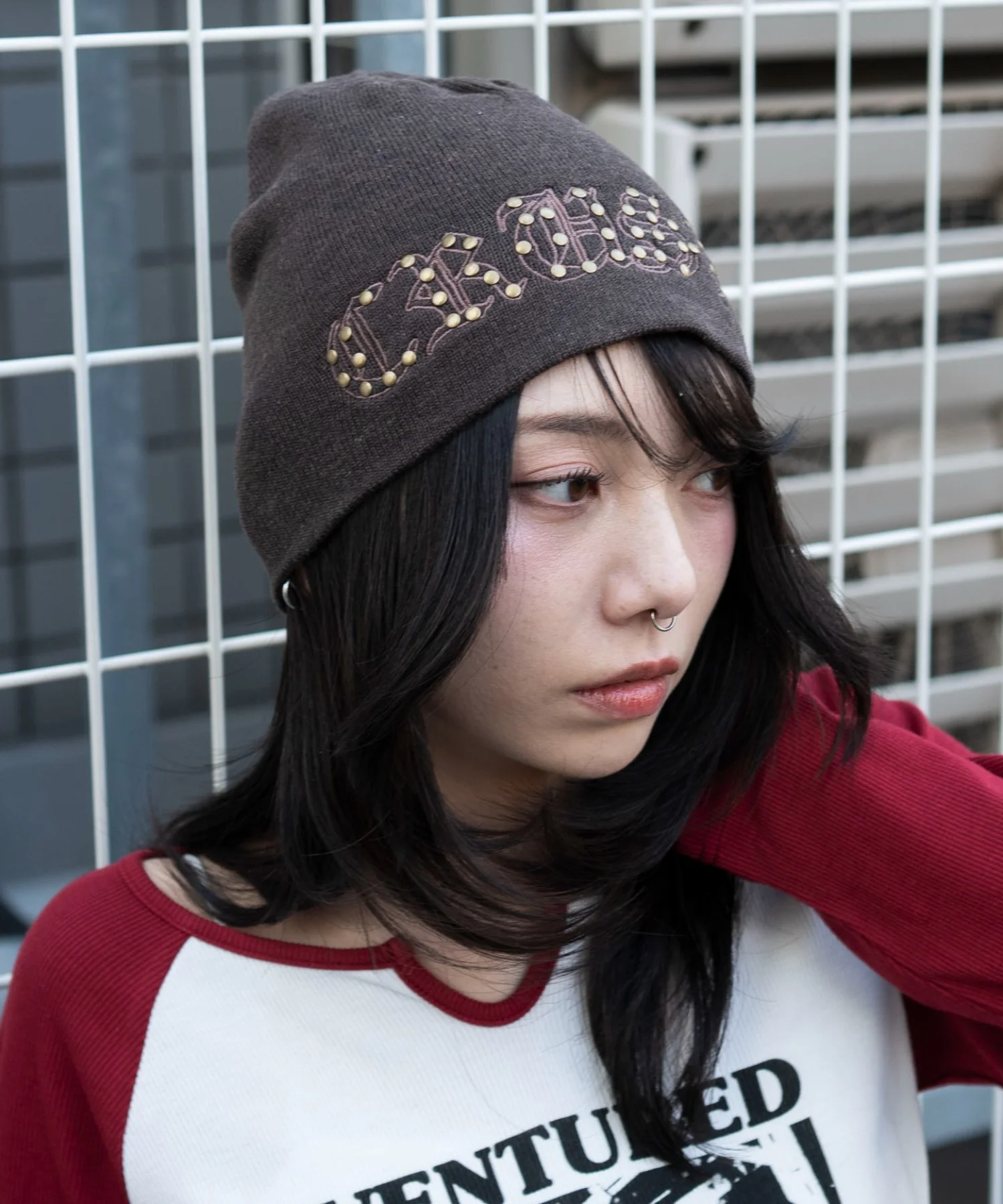 ロゴ刺繍スタッズビーニー - Image 2
