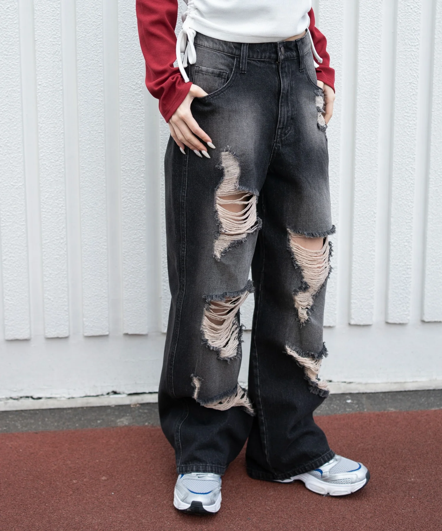 ダメージストレートデニムパンツ - Image 16