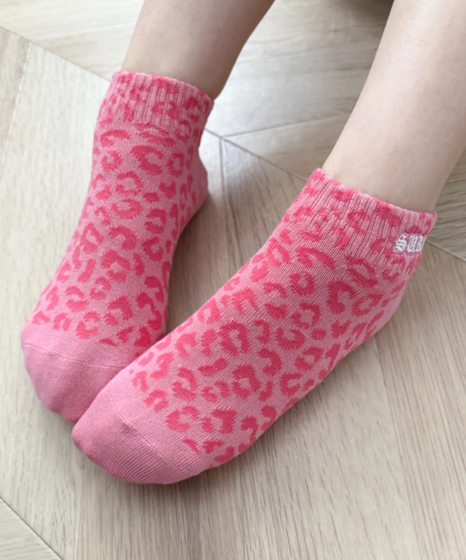 レオパード刺繍ロゴショートソックス(23-25cm) - Image 2