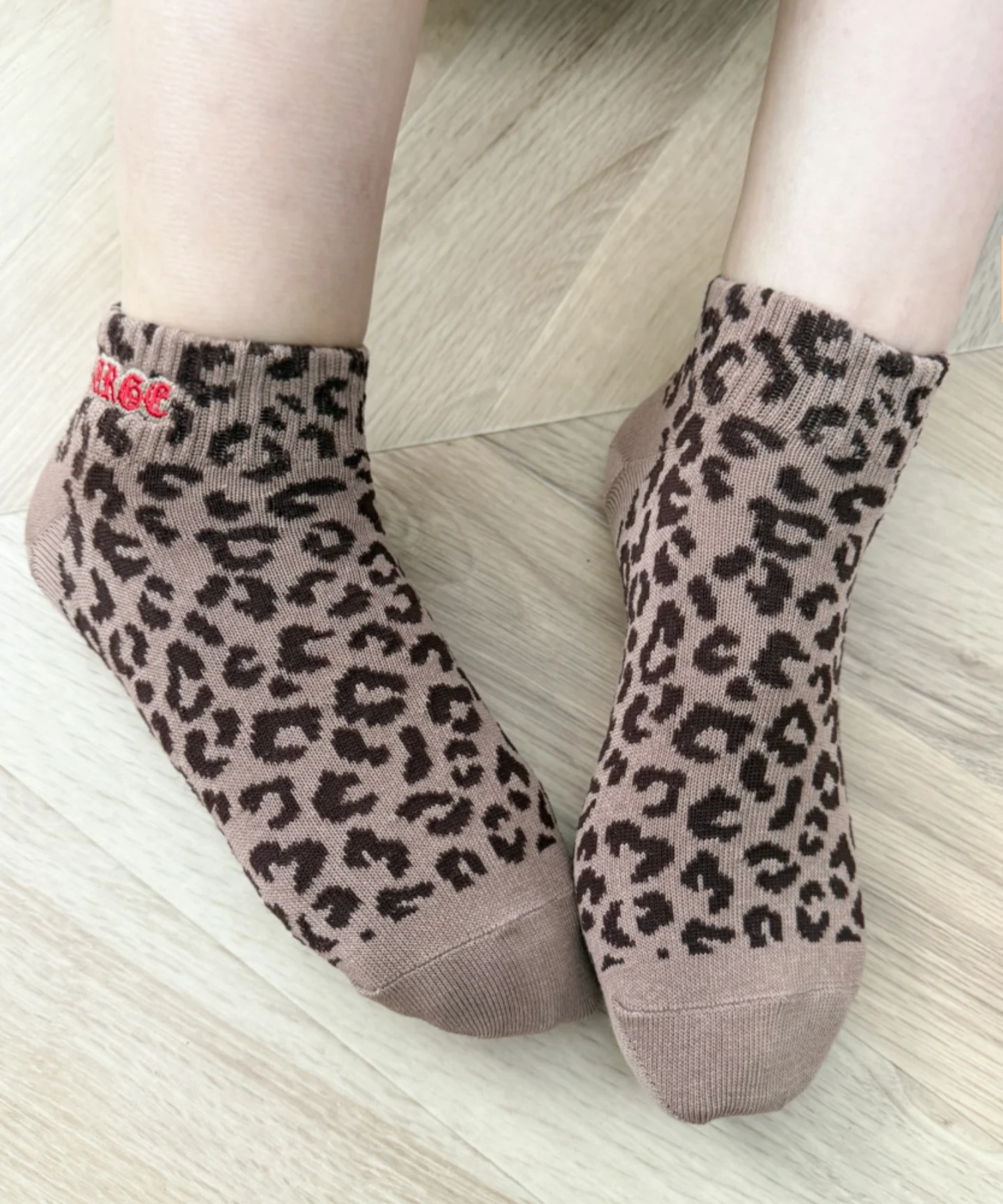 レオパード刺繍ロゴショートソックス(23-25cm) - Image 3