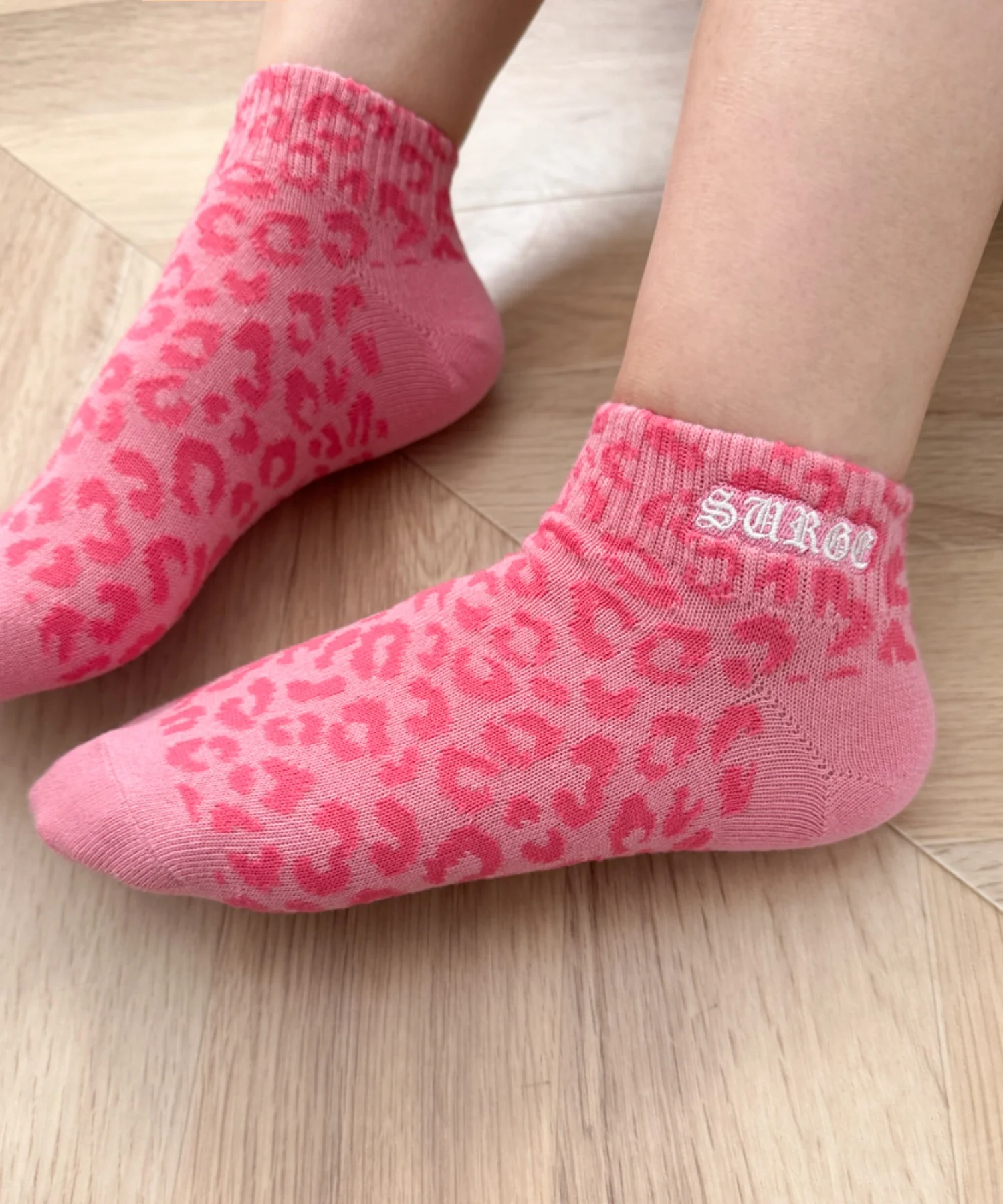 レオパード刺繍ロゴショートソックス(23-25cm) - Image 6