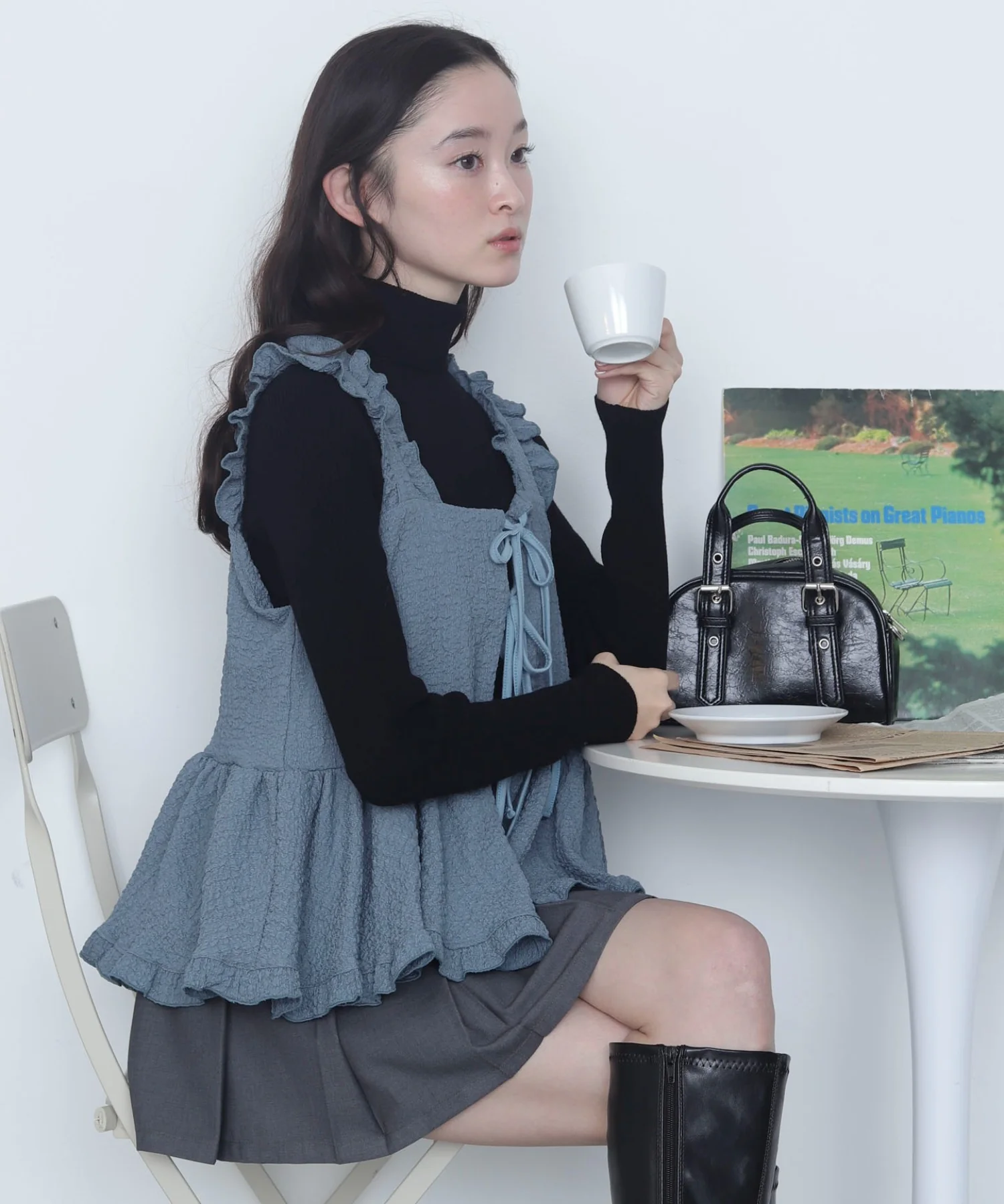 フロントリボンフリルキャミチュニック - Image 14