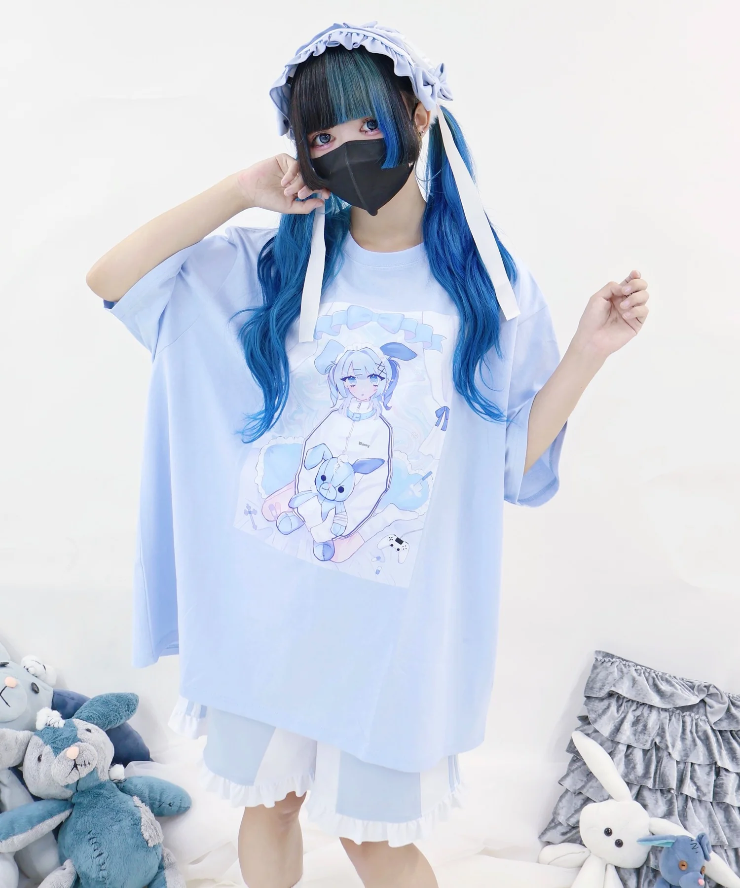 闇うさぎ擬人化ティー - Image 2