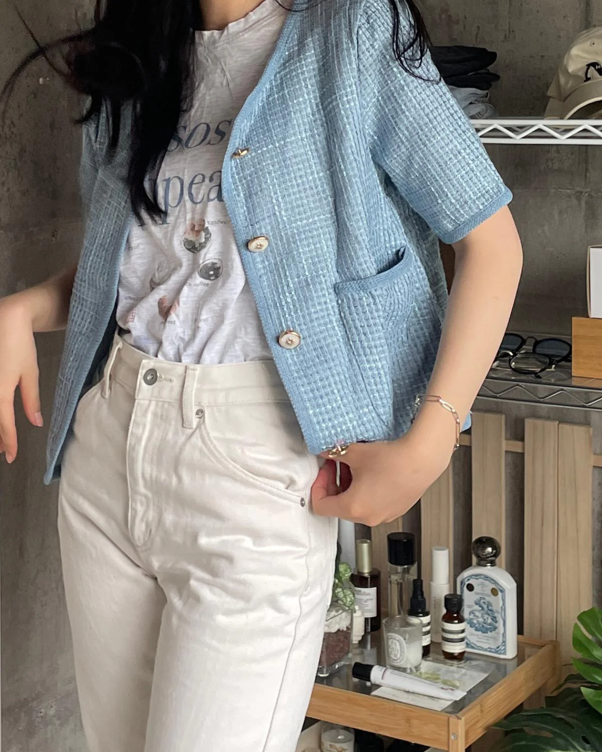 ツイードハーフスリーブジャケット - Image 3