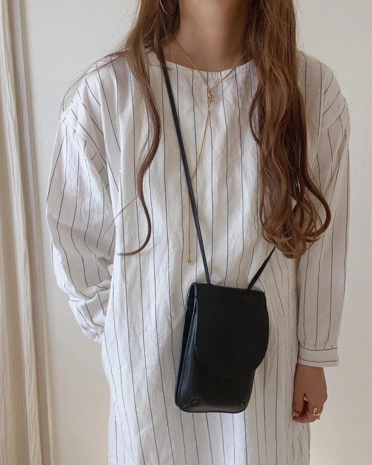 クルーネックストライプシャツワンピース - Image 8