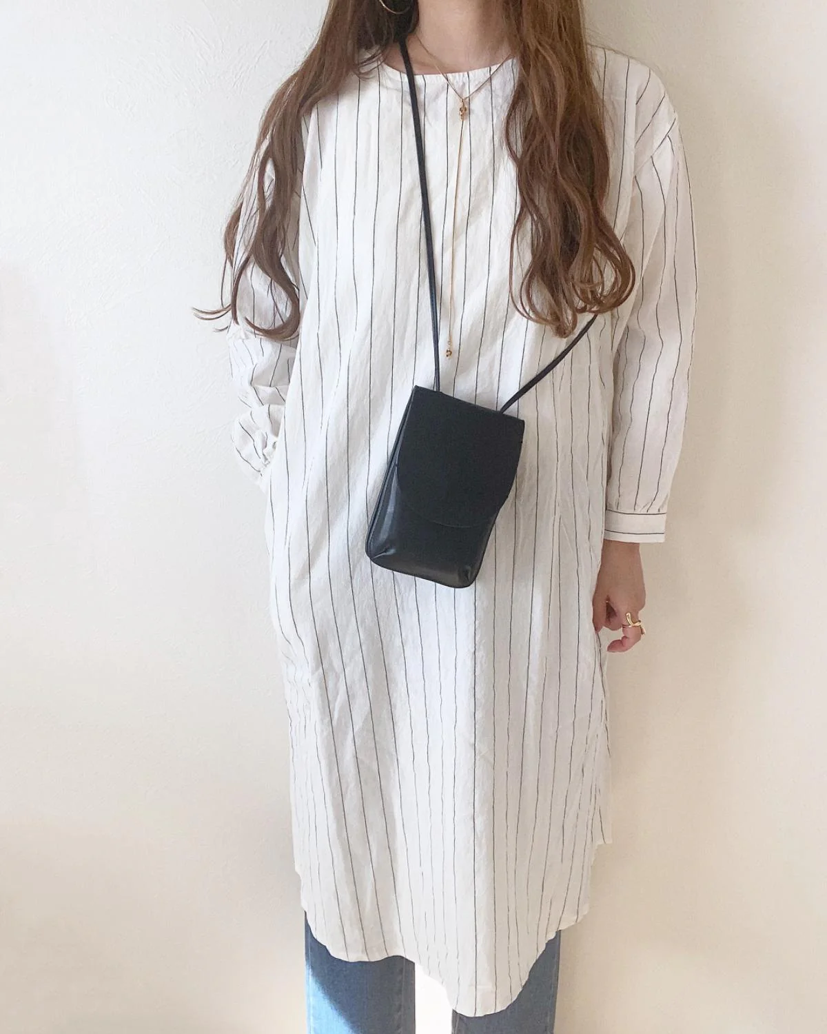 クルーネックストライプシャツワンピース - Image 9