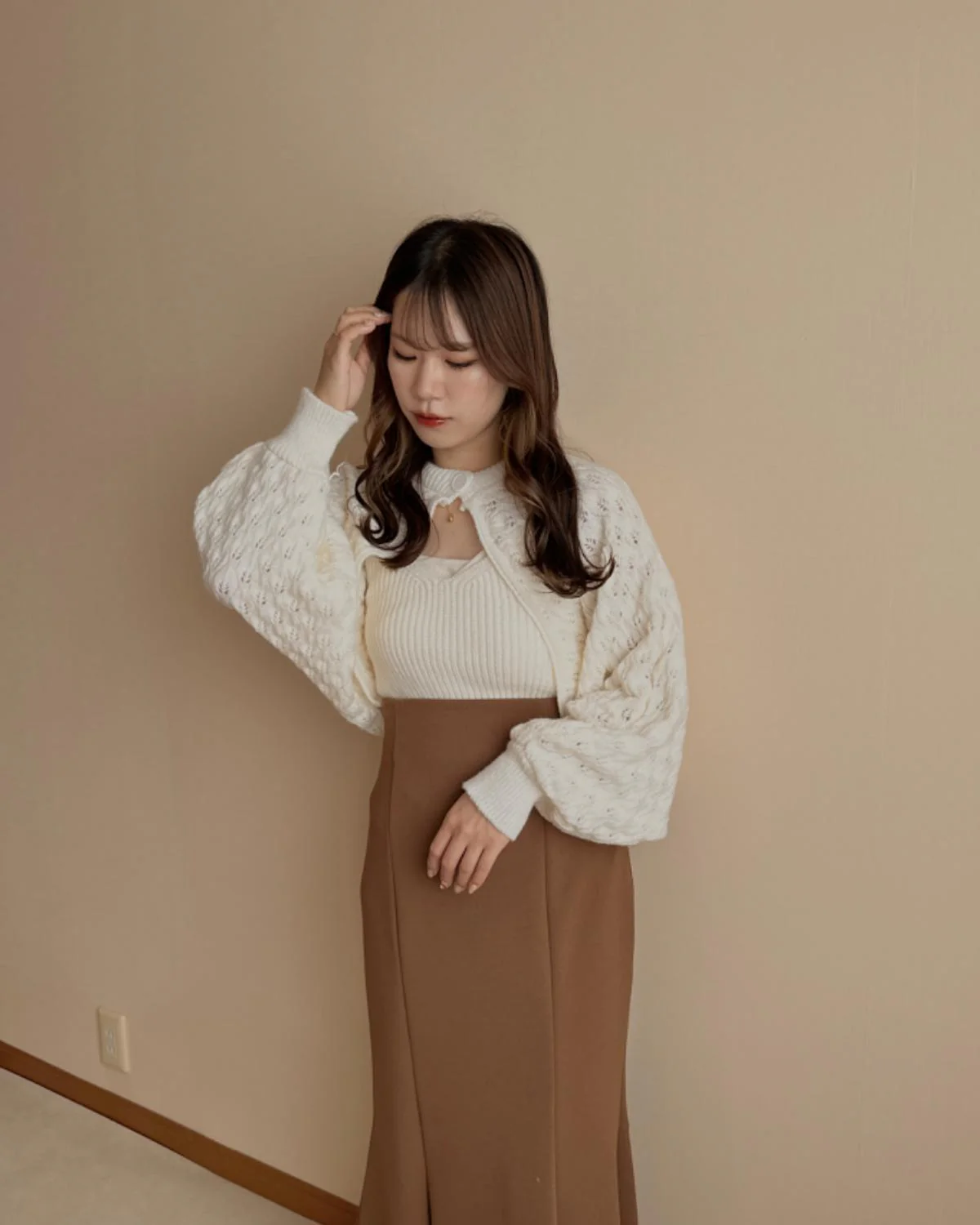 透かし編みアンサンブルニット - Image 4