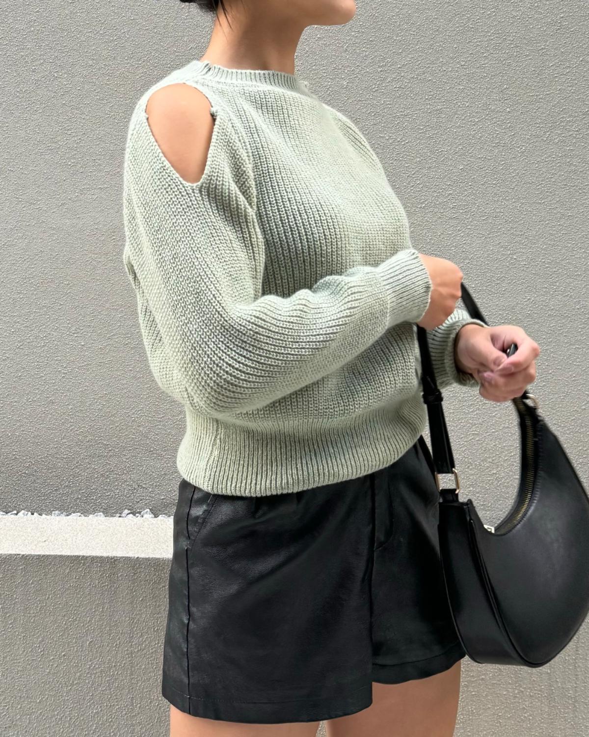 ショルダーオープンニットトップス - Image 5