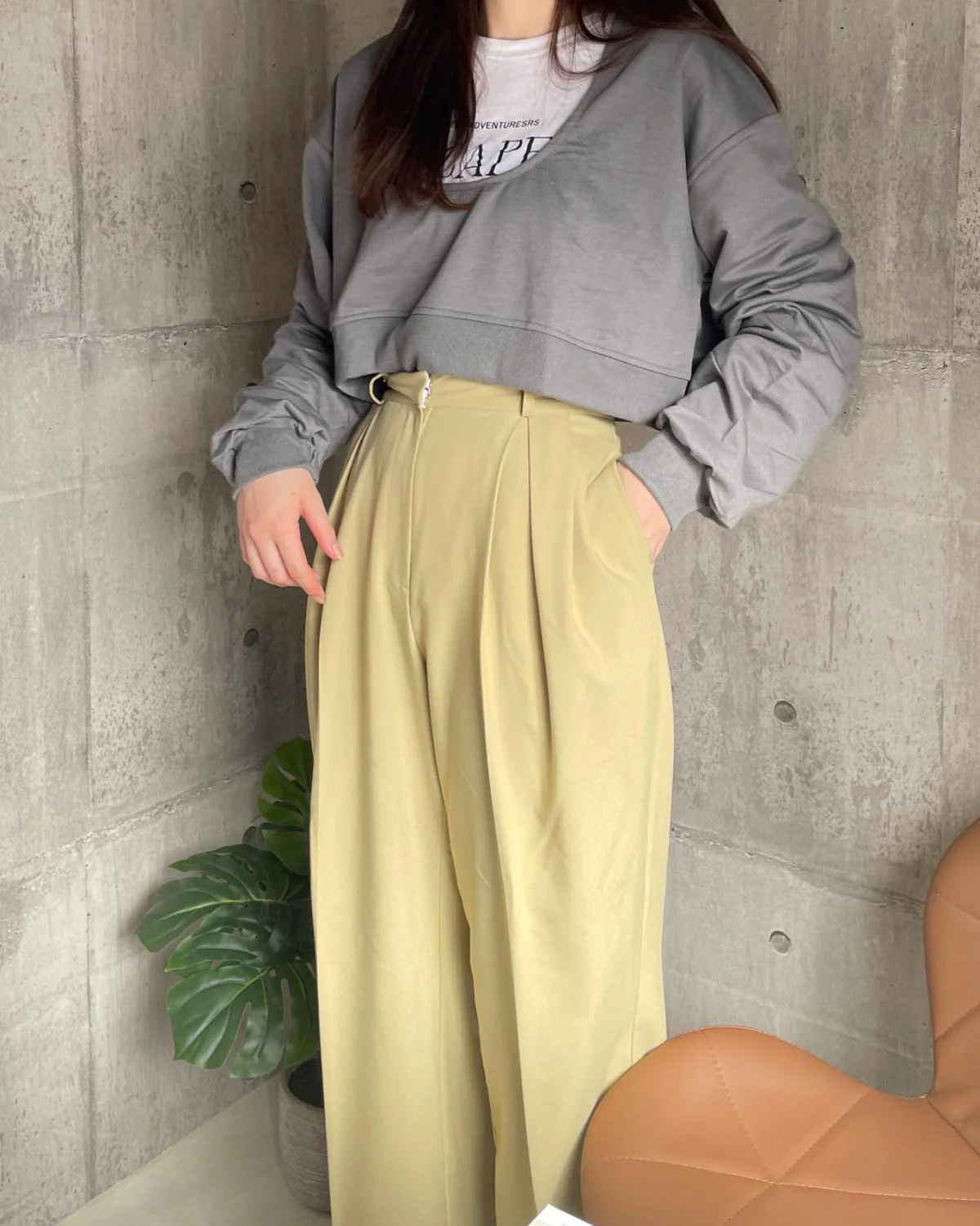 オープンネックショートスウェット - Image 10