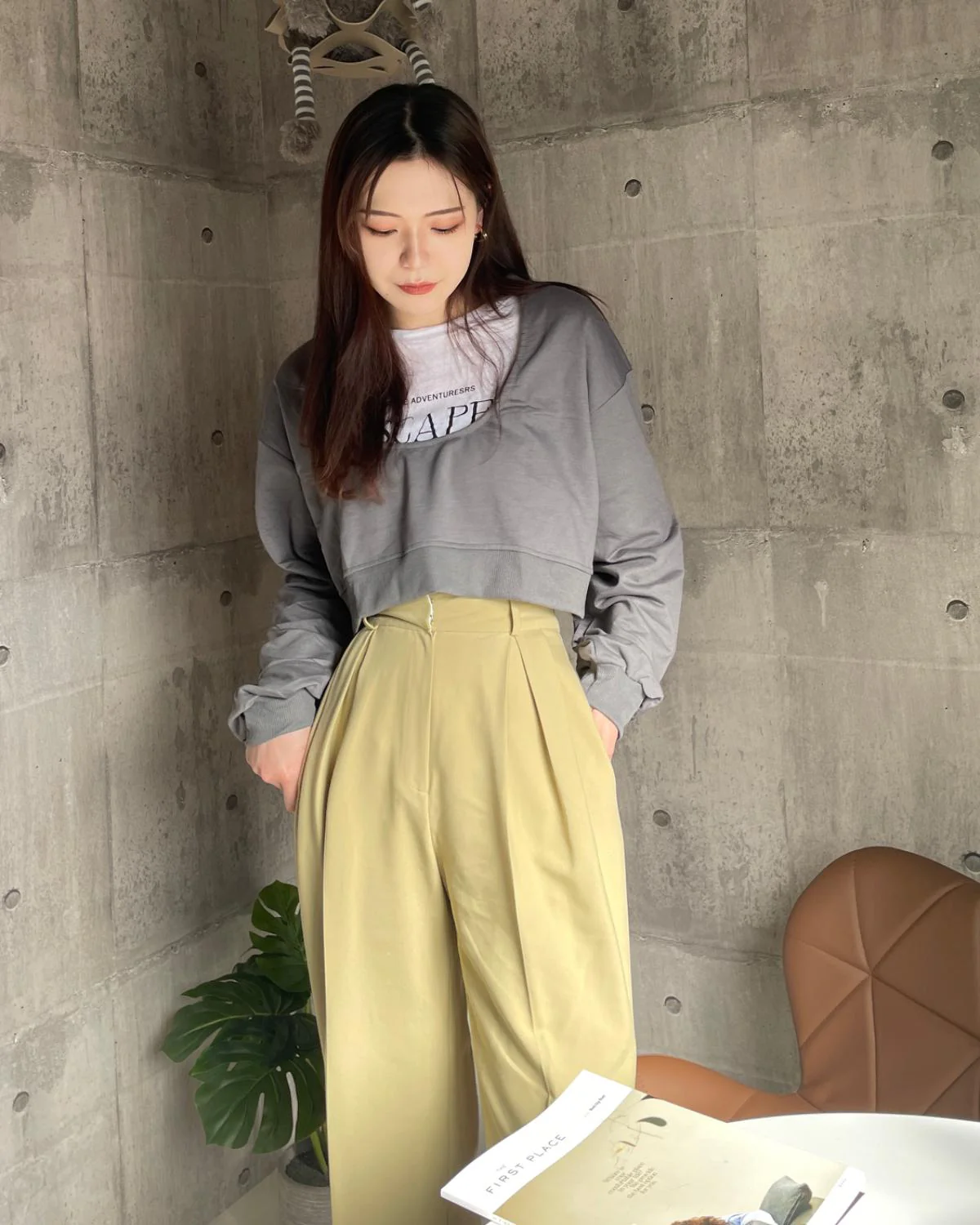 オープンネックショートスウェット - Image 20