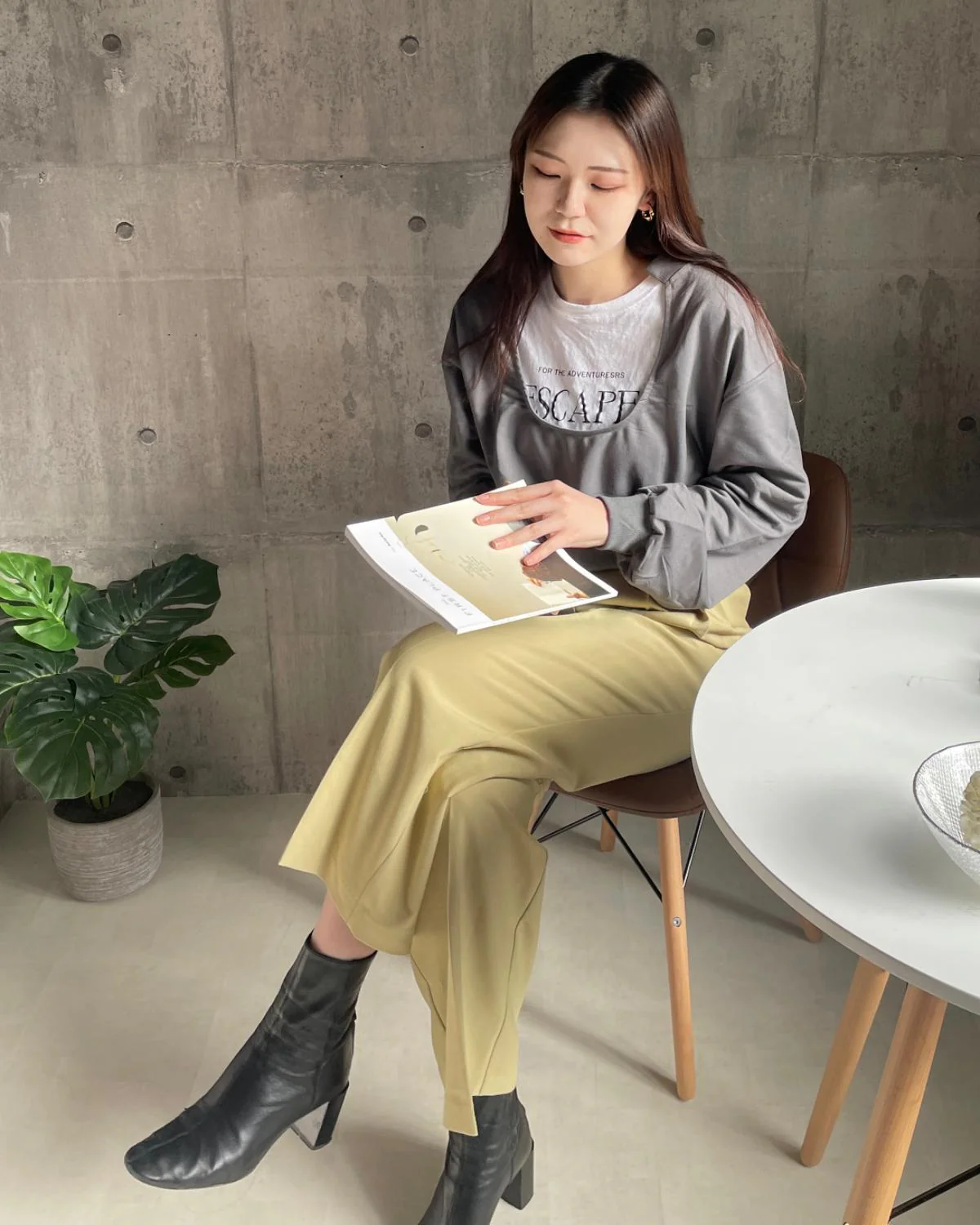 オープンネックショートスウェット - Image 3