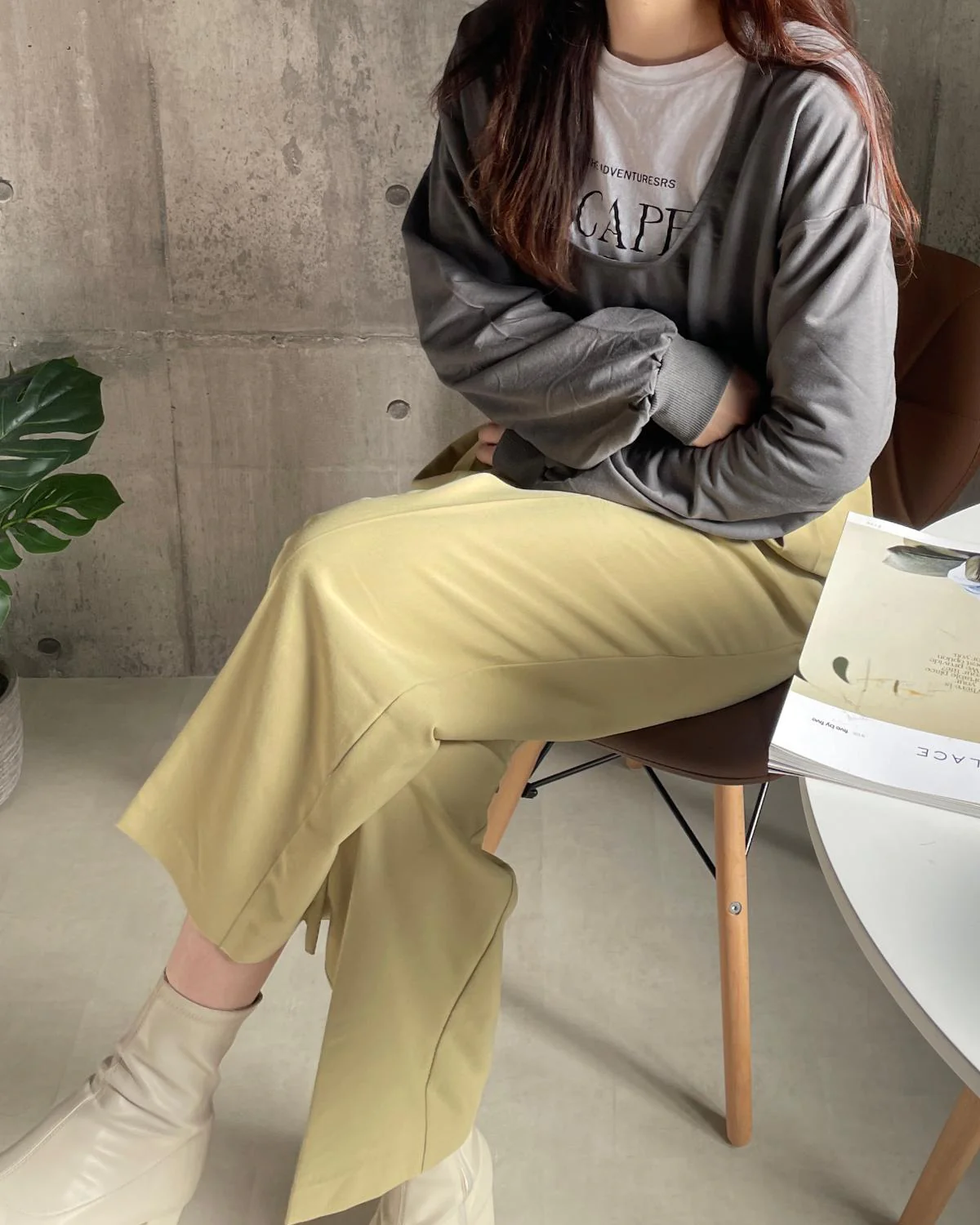 オープンネックショートスウェット - Image 4