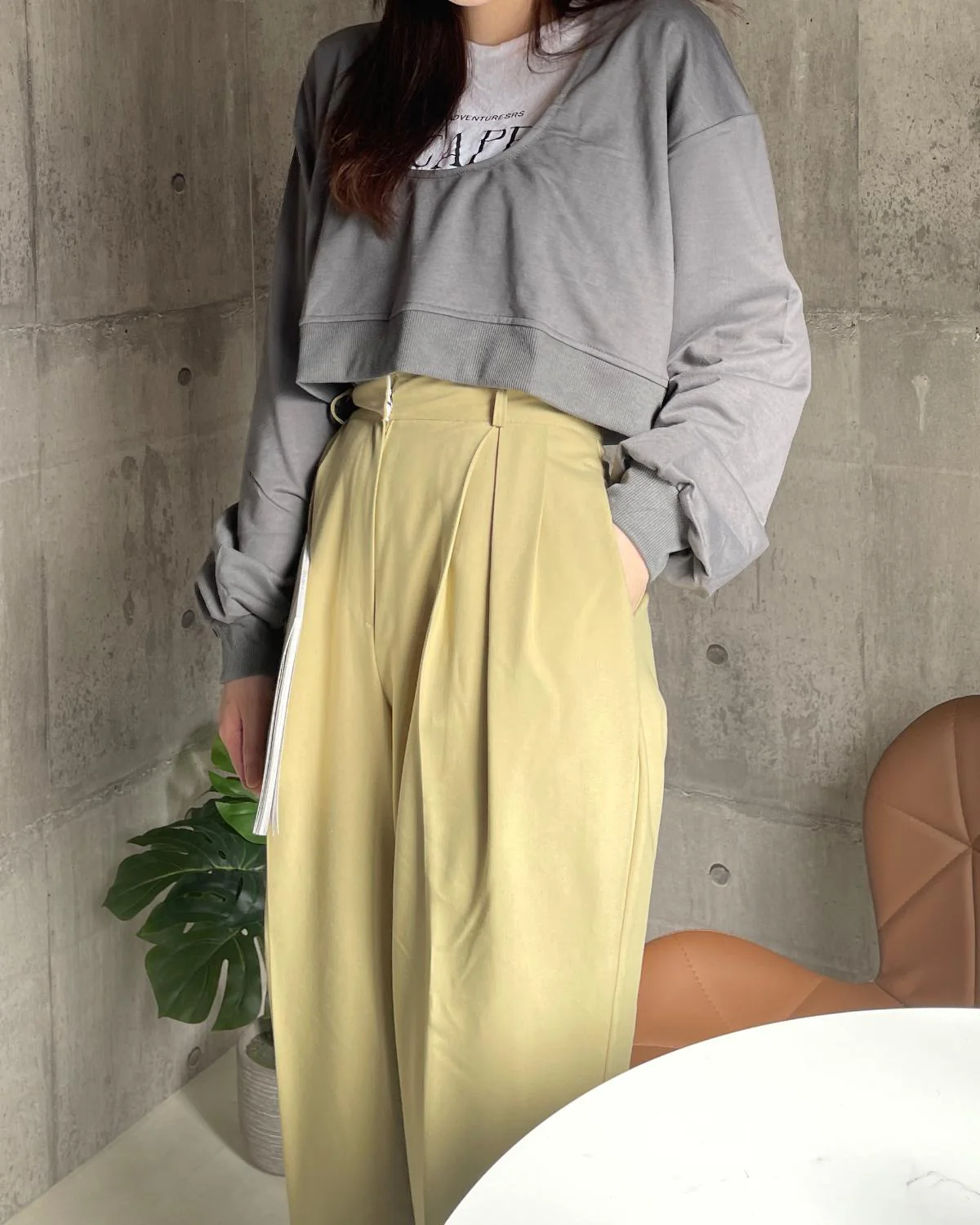 オープンネックショートスウェット - Image 6