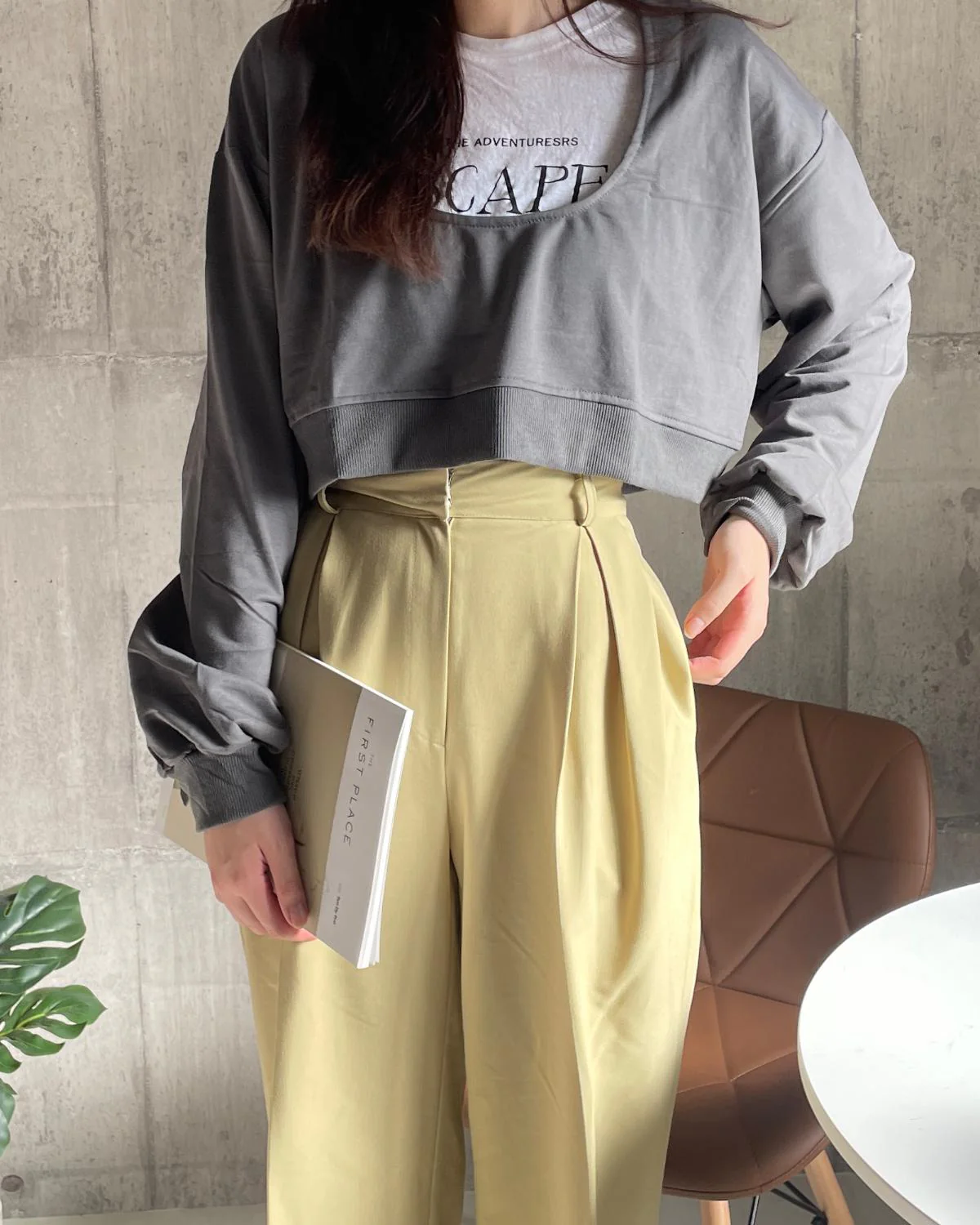 オープンネックショートスウェット - Image 7