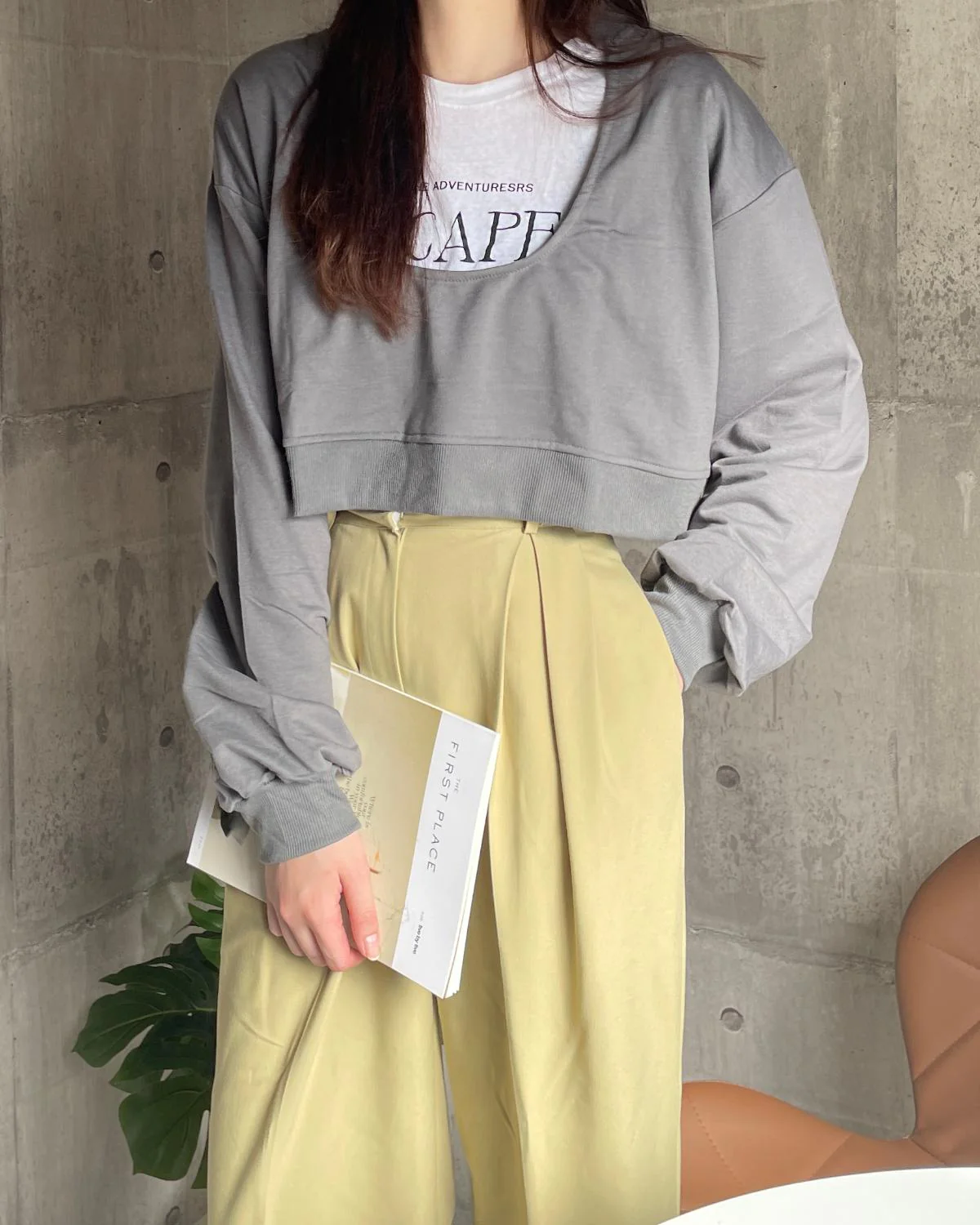 オープンネックショートスウェット - Image 8