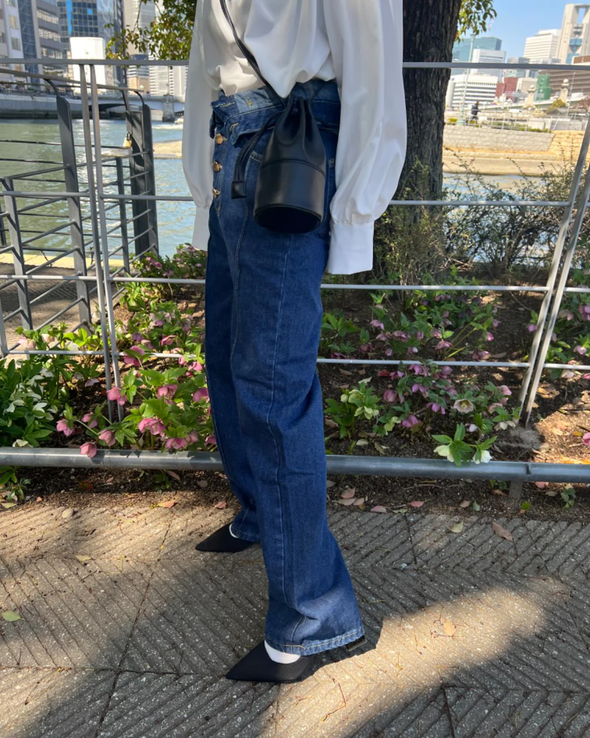 フライボタンワイドデニム - Image 6